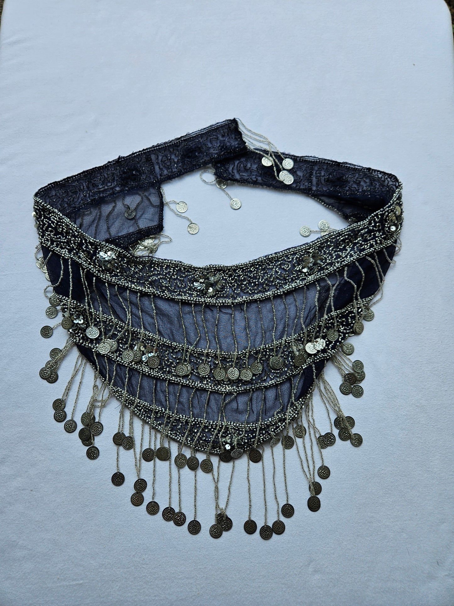 Veil and sequin belt