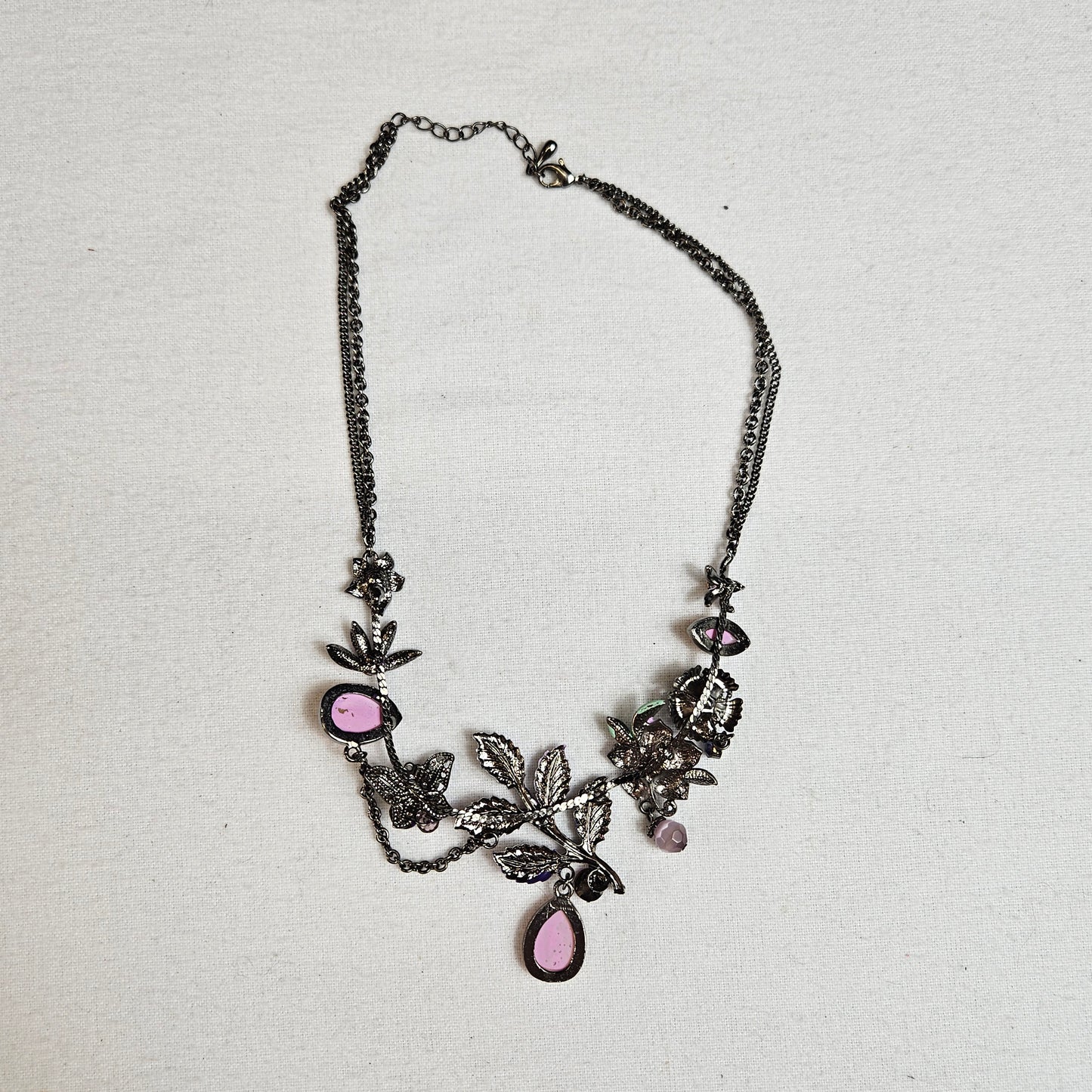 Floral charm necklace