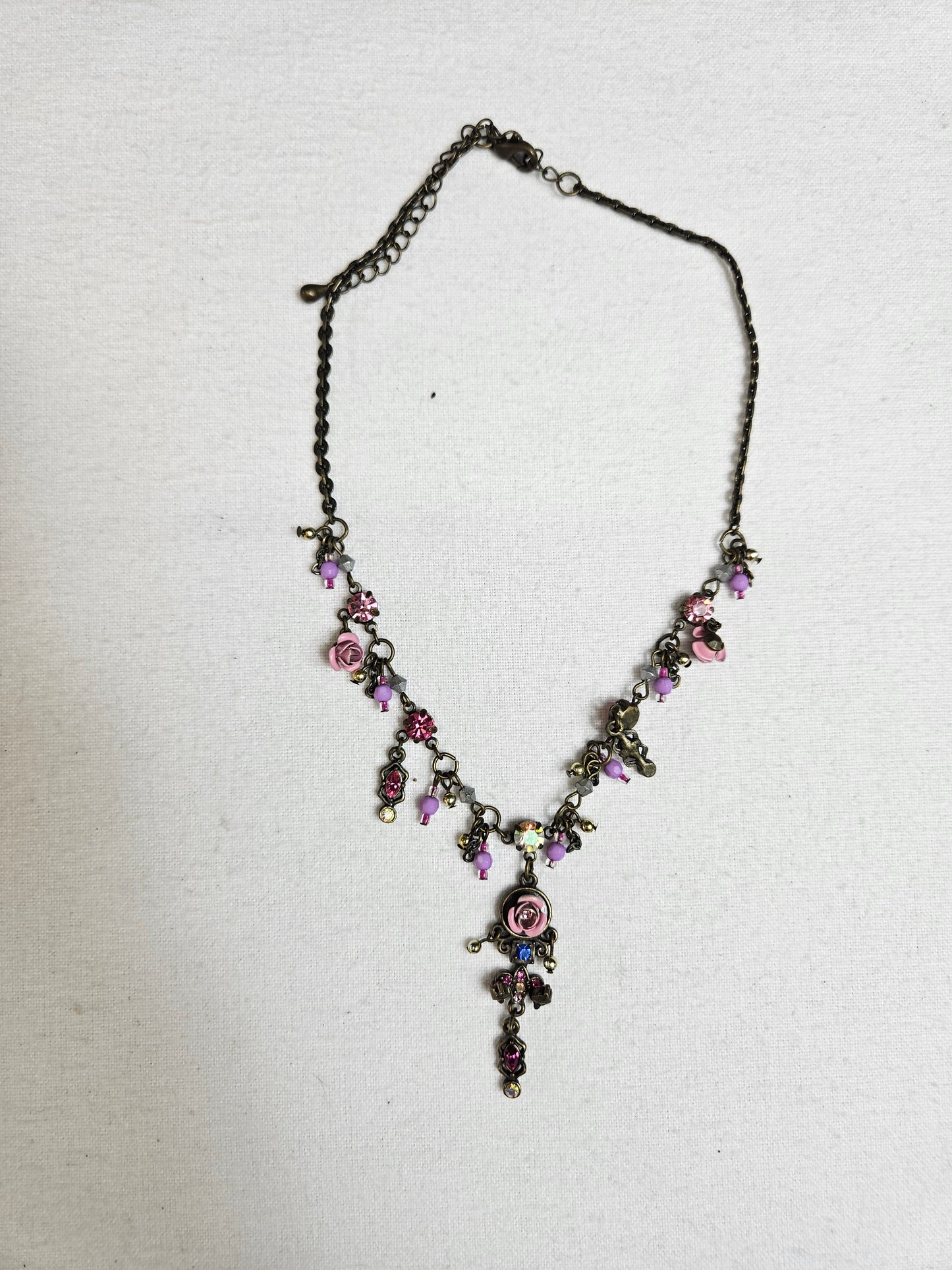 Flower charm necklace