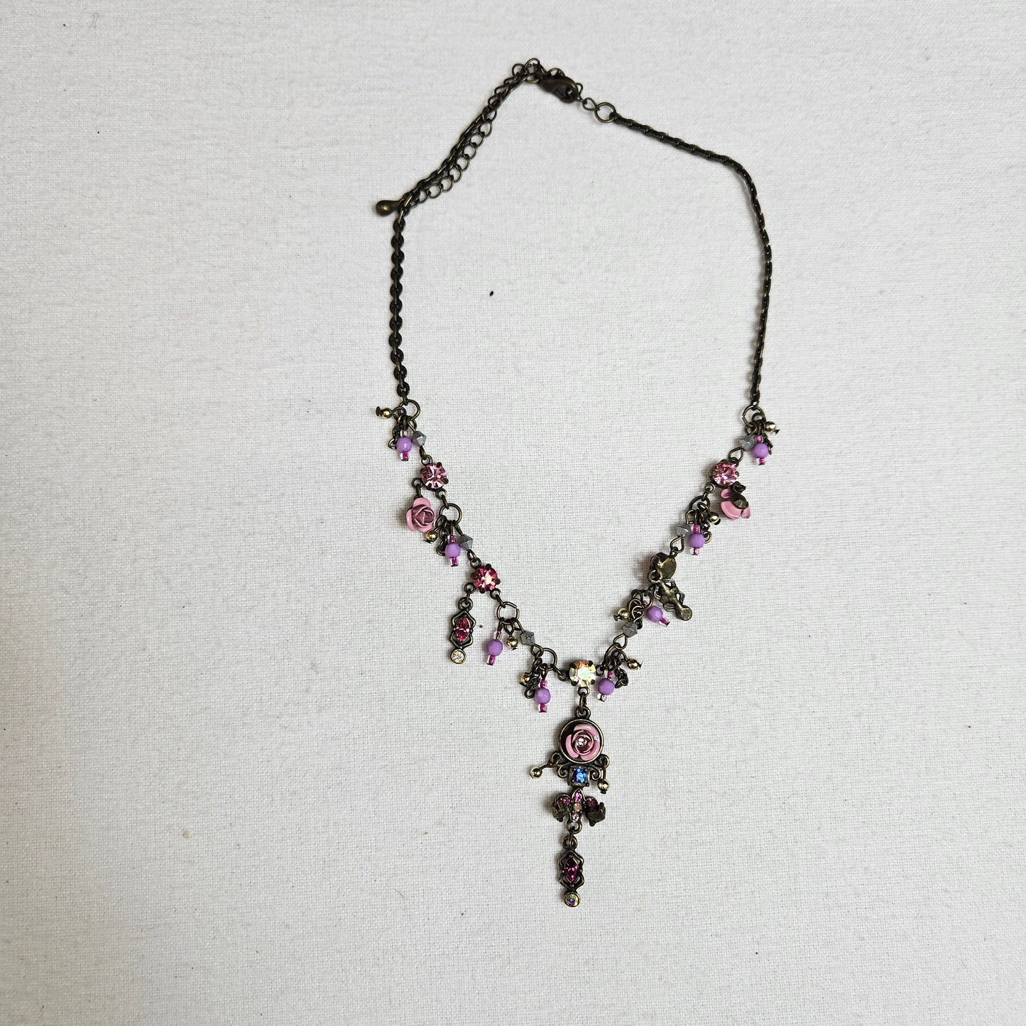 Flower charm necklace