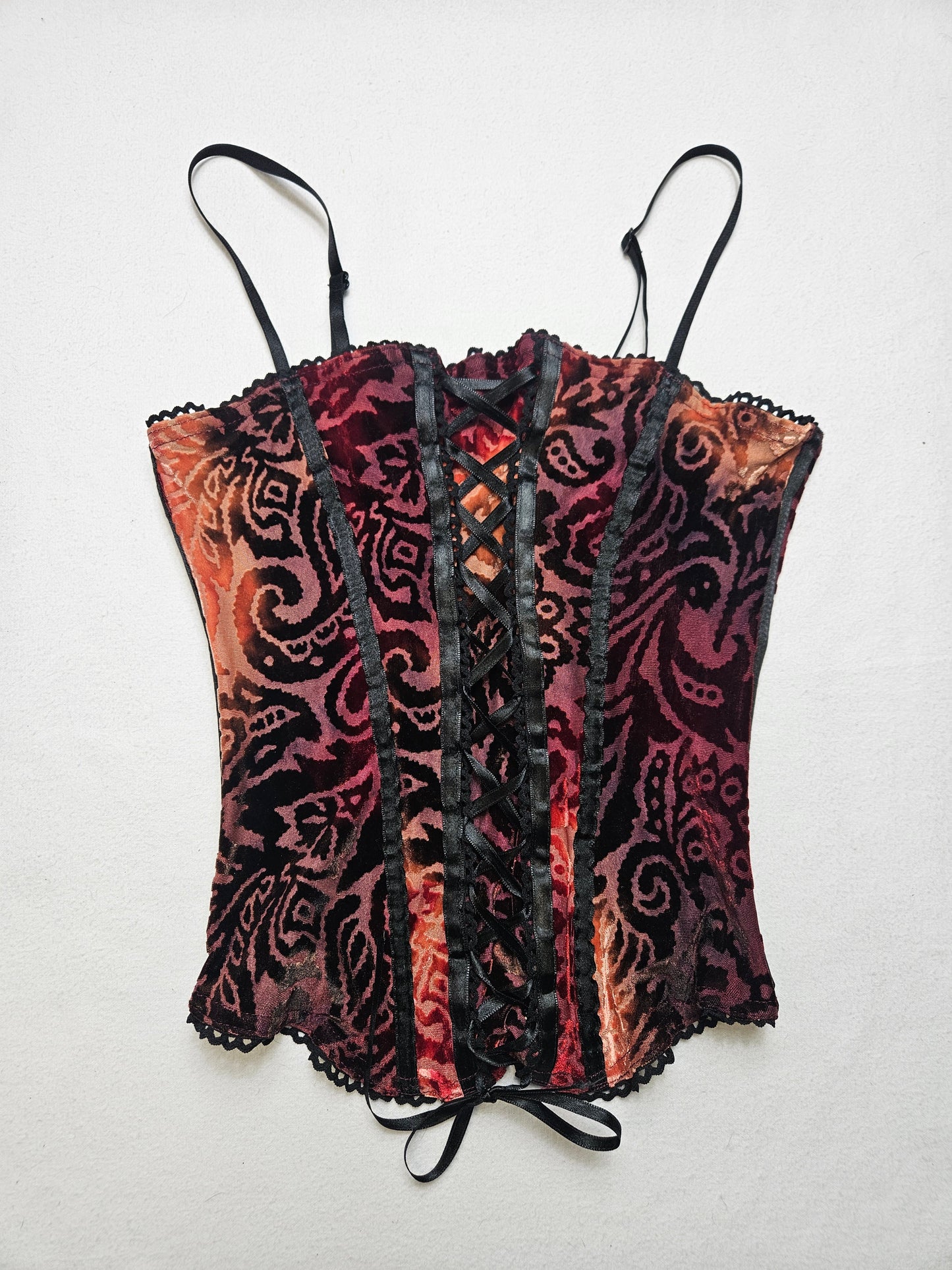 Haut esprit corset motif velours ras