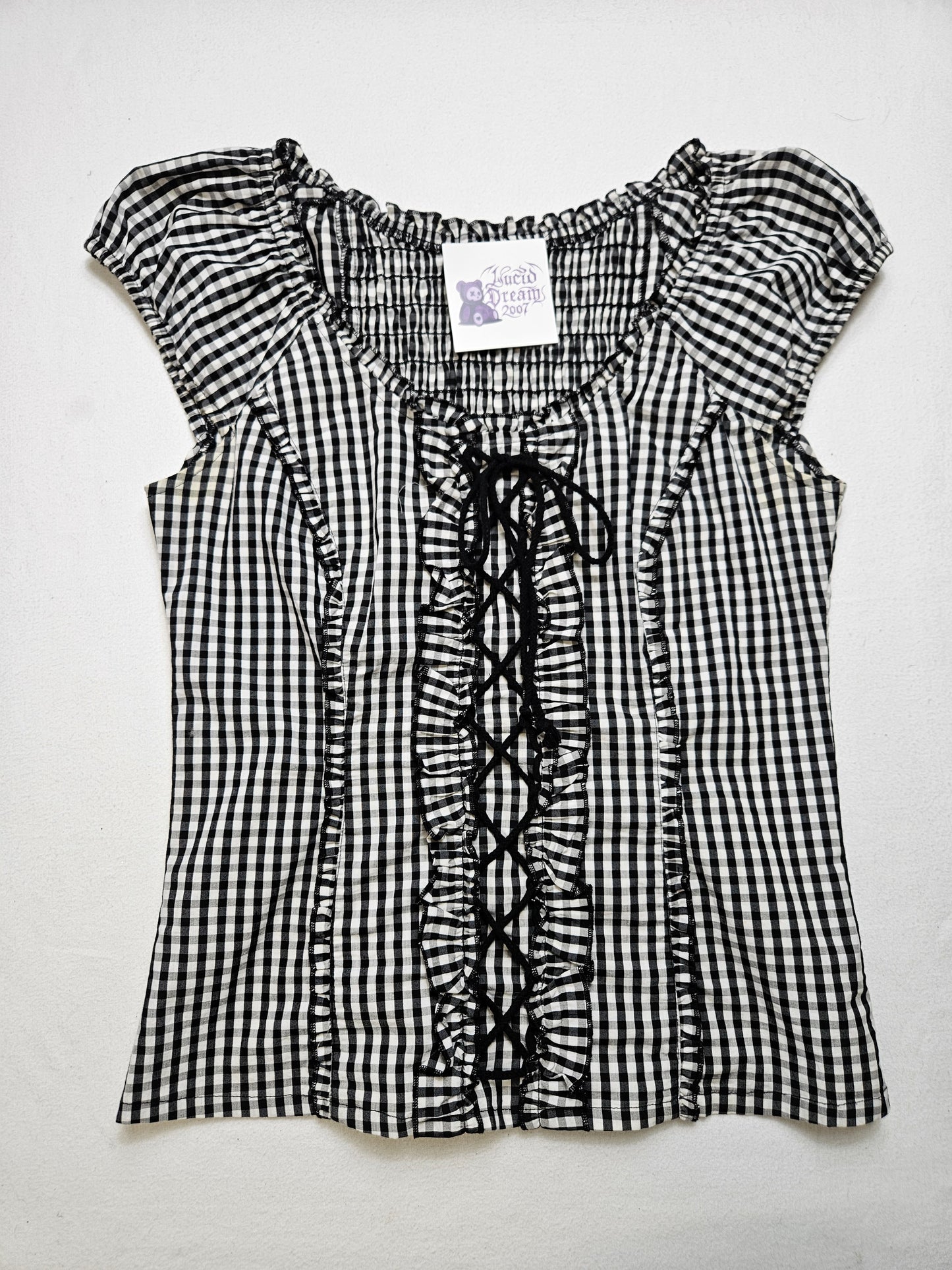 Haut esprit corset à carreaux