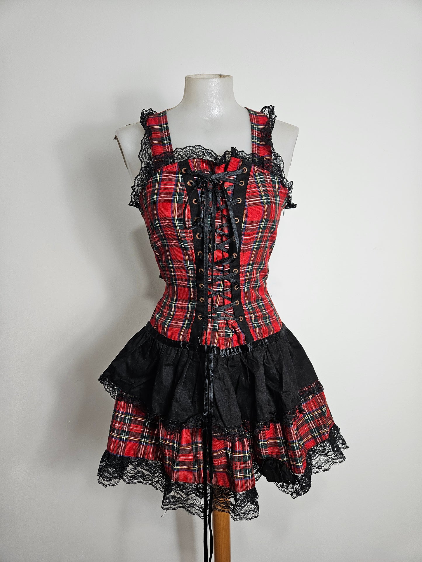 Robe tartan avec laçage