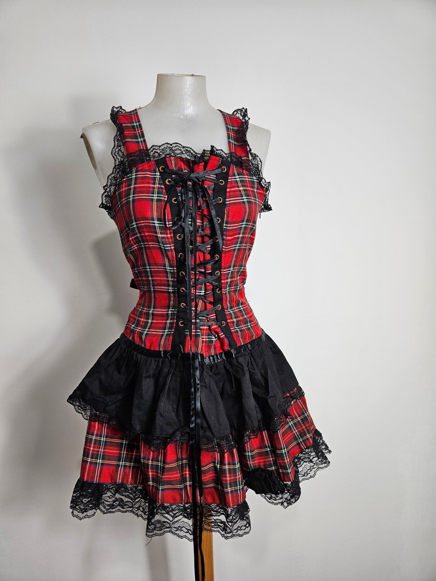 Robe tartan avec laçage