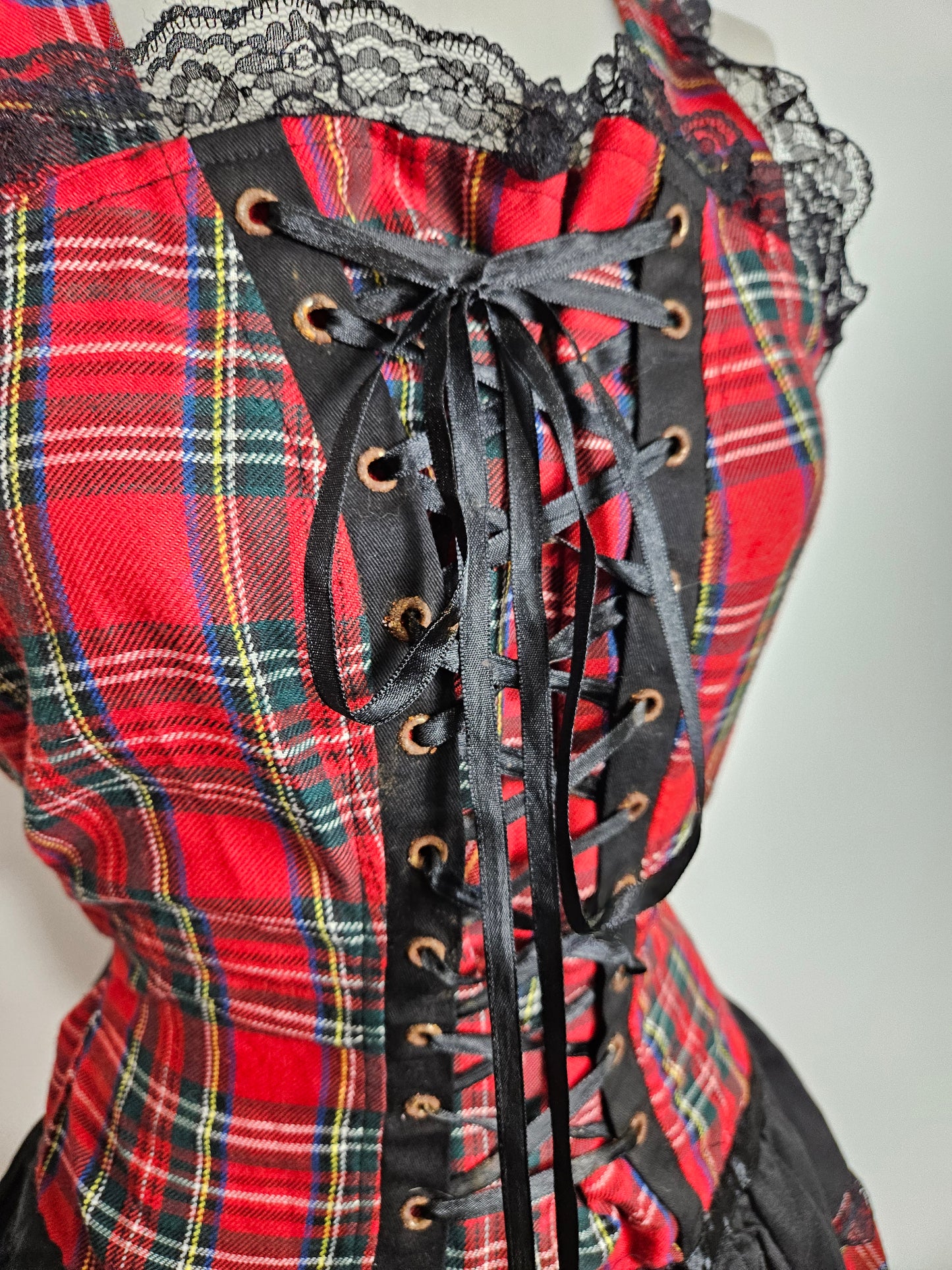 Robe tartan avec laçage