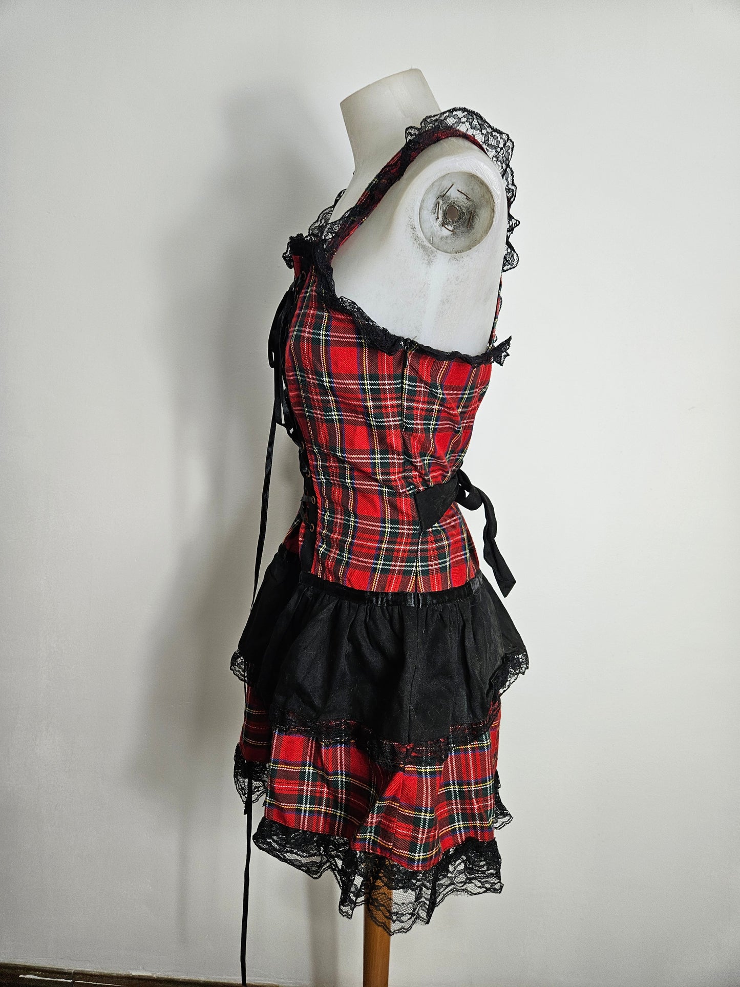 Robe tartan avec laçage