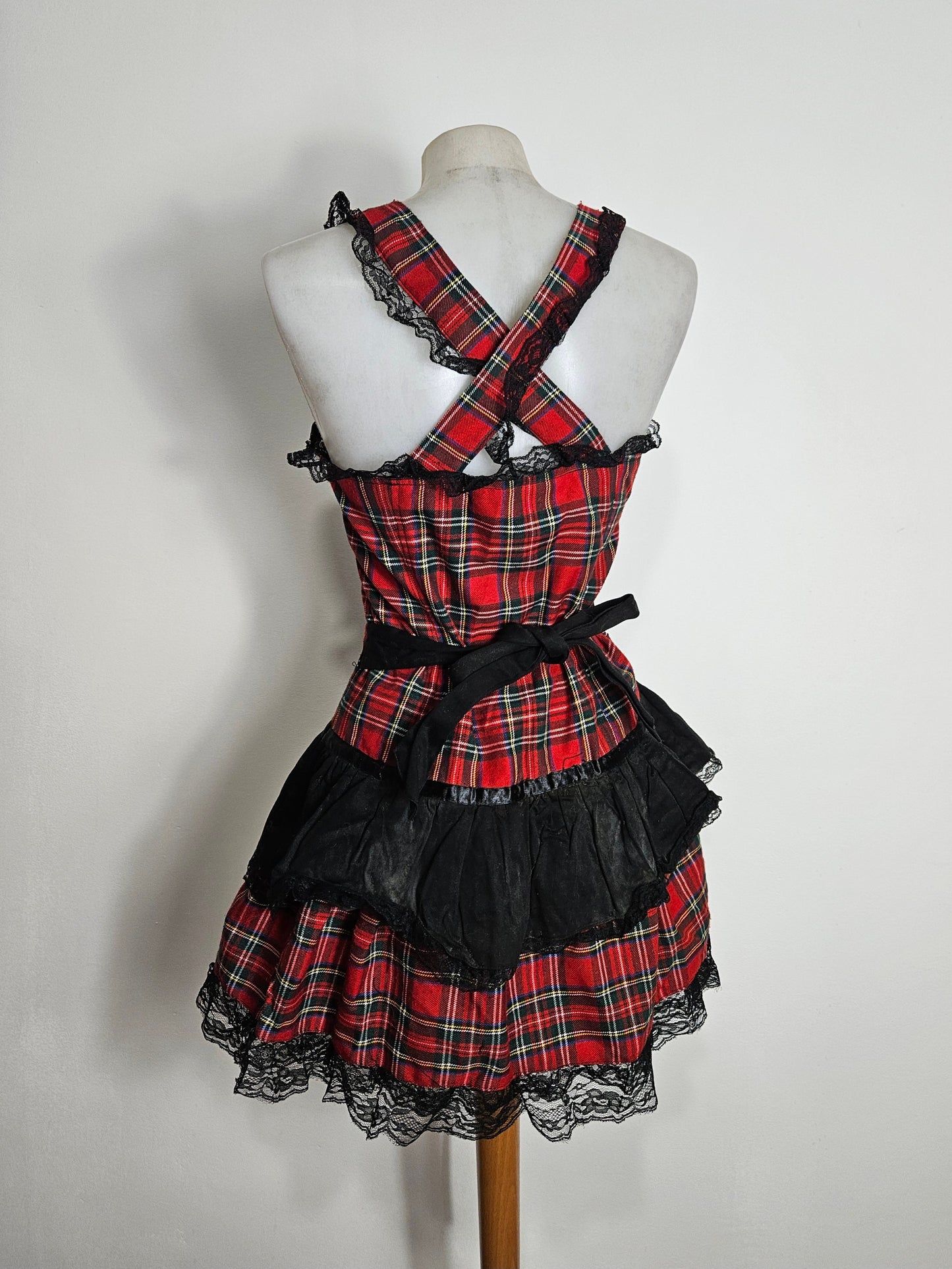 Robe tartan avec laçage