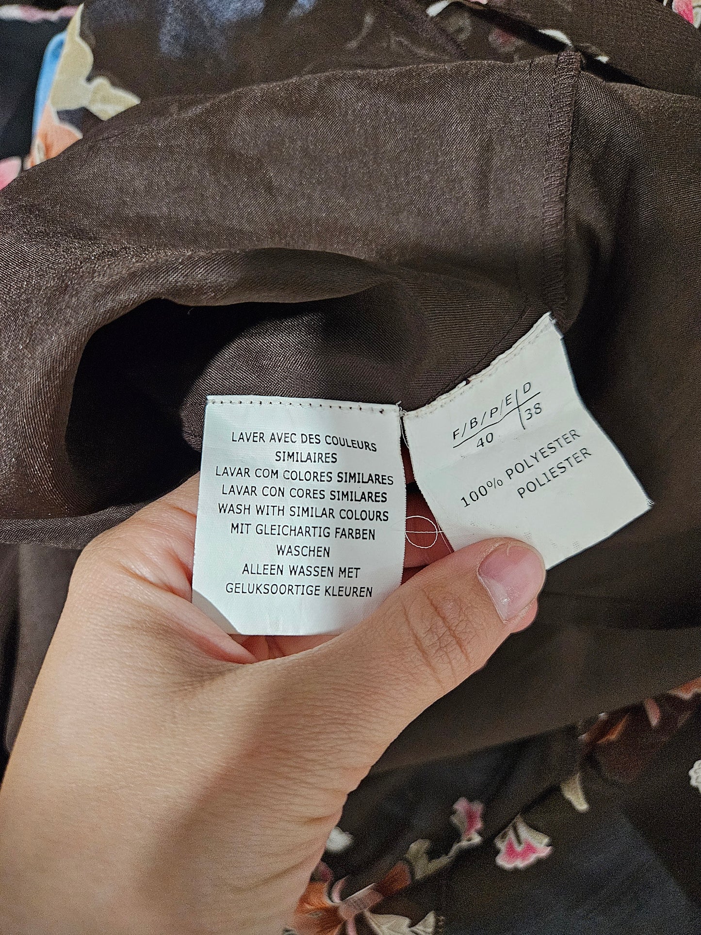 Maxi robe florale marron