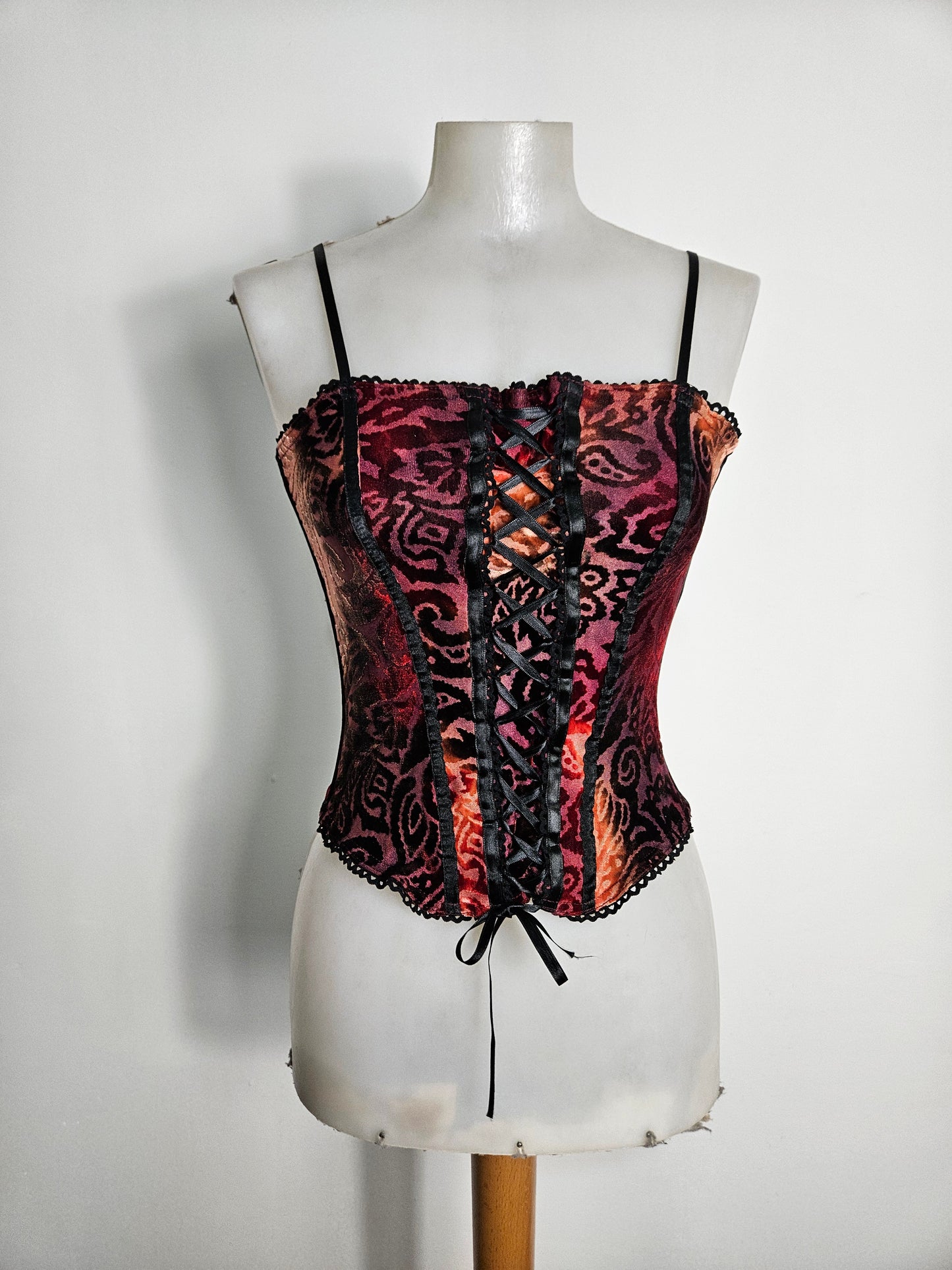 Haut esprit corset motif velours ras