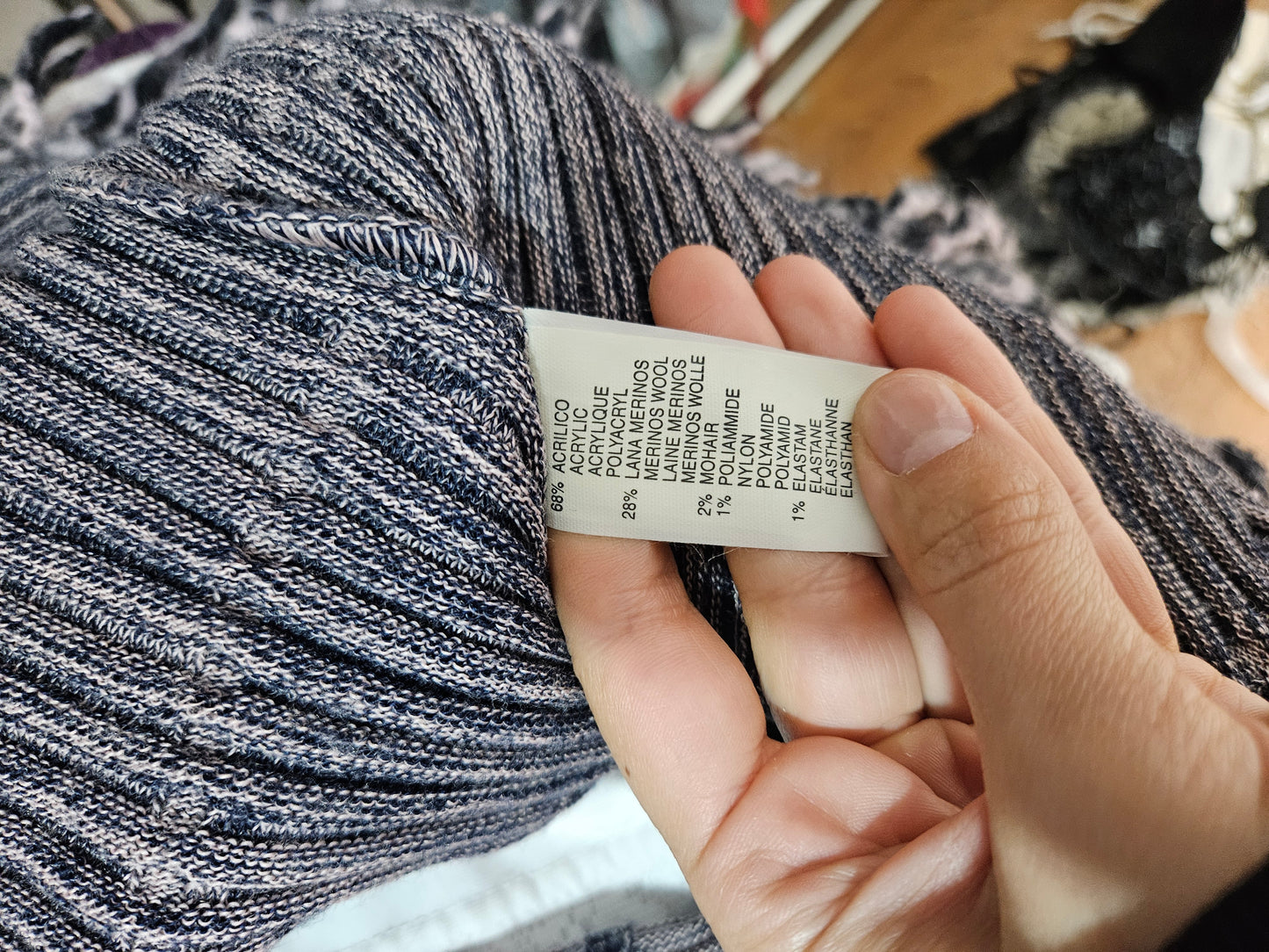 Boléro rayé gris et violet