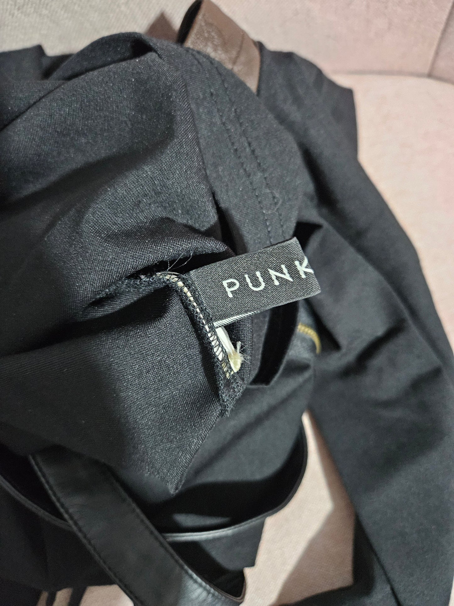 Haut empiècement similicuir Punk Rave