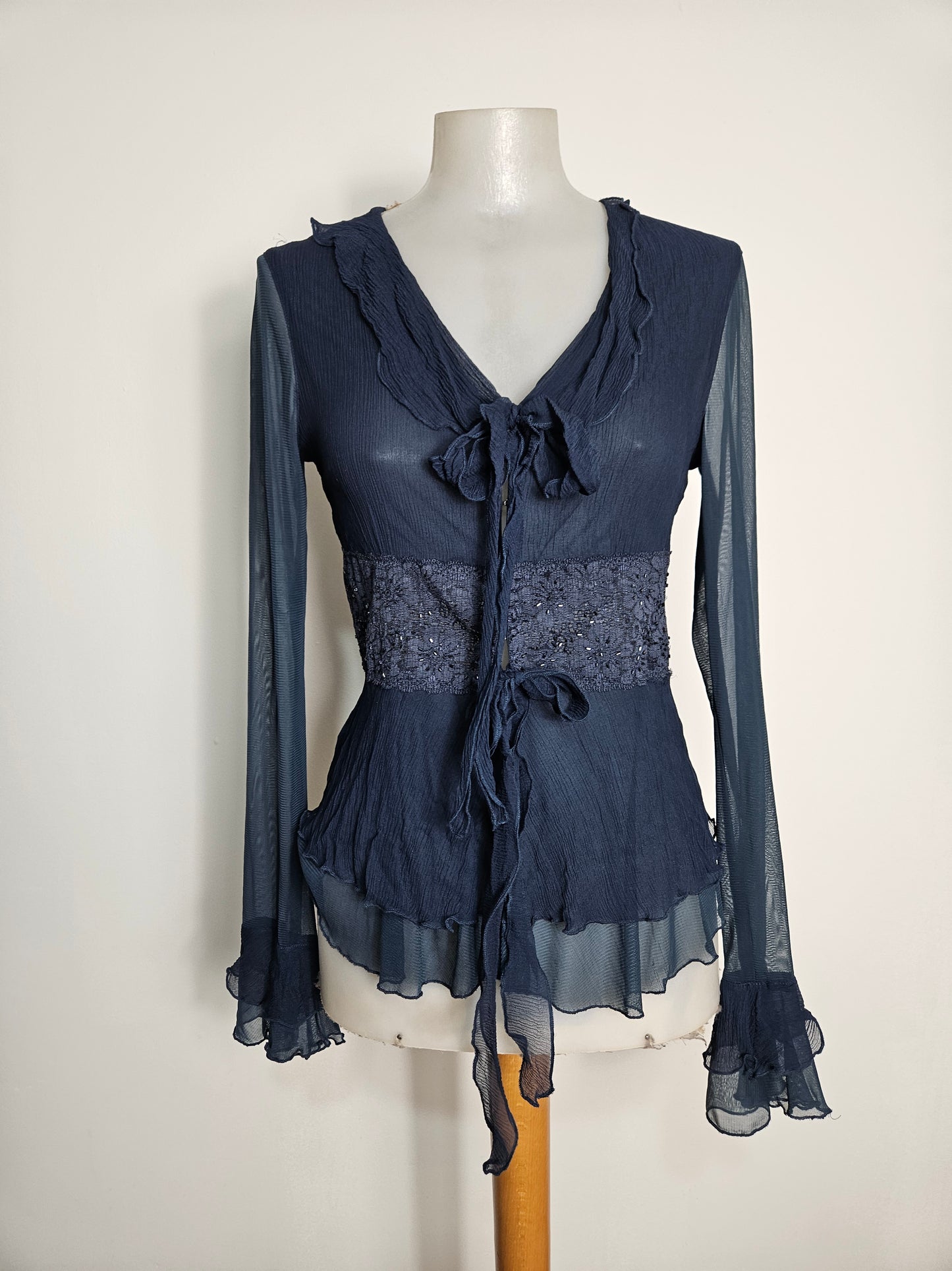 Chemisier en voile bleu