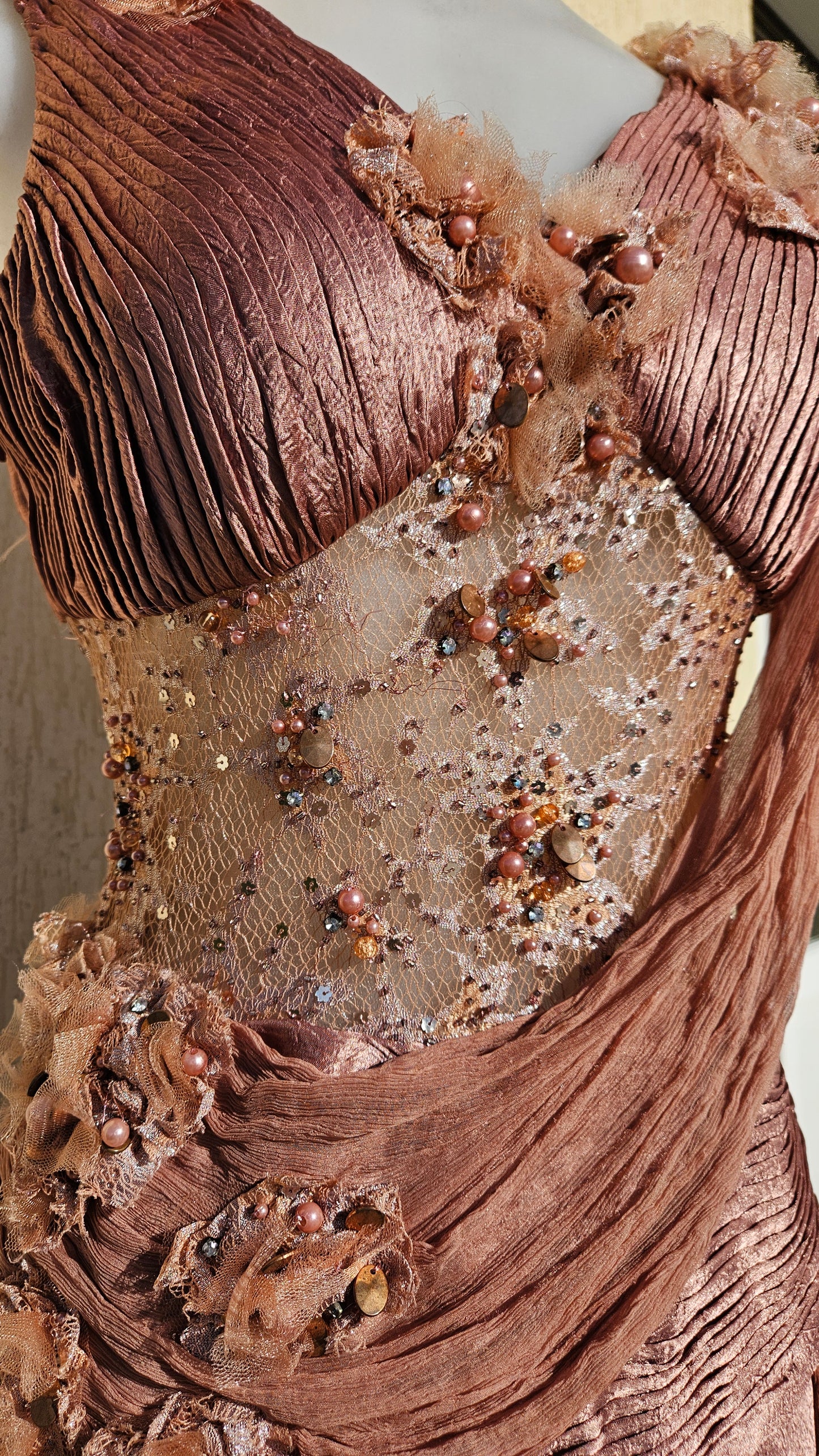 Pink dress with veil