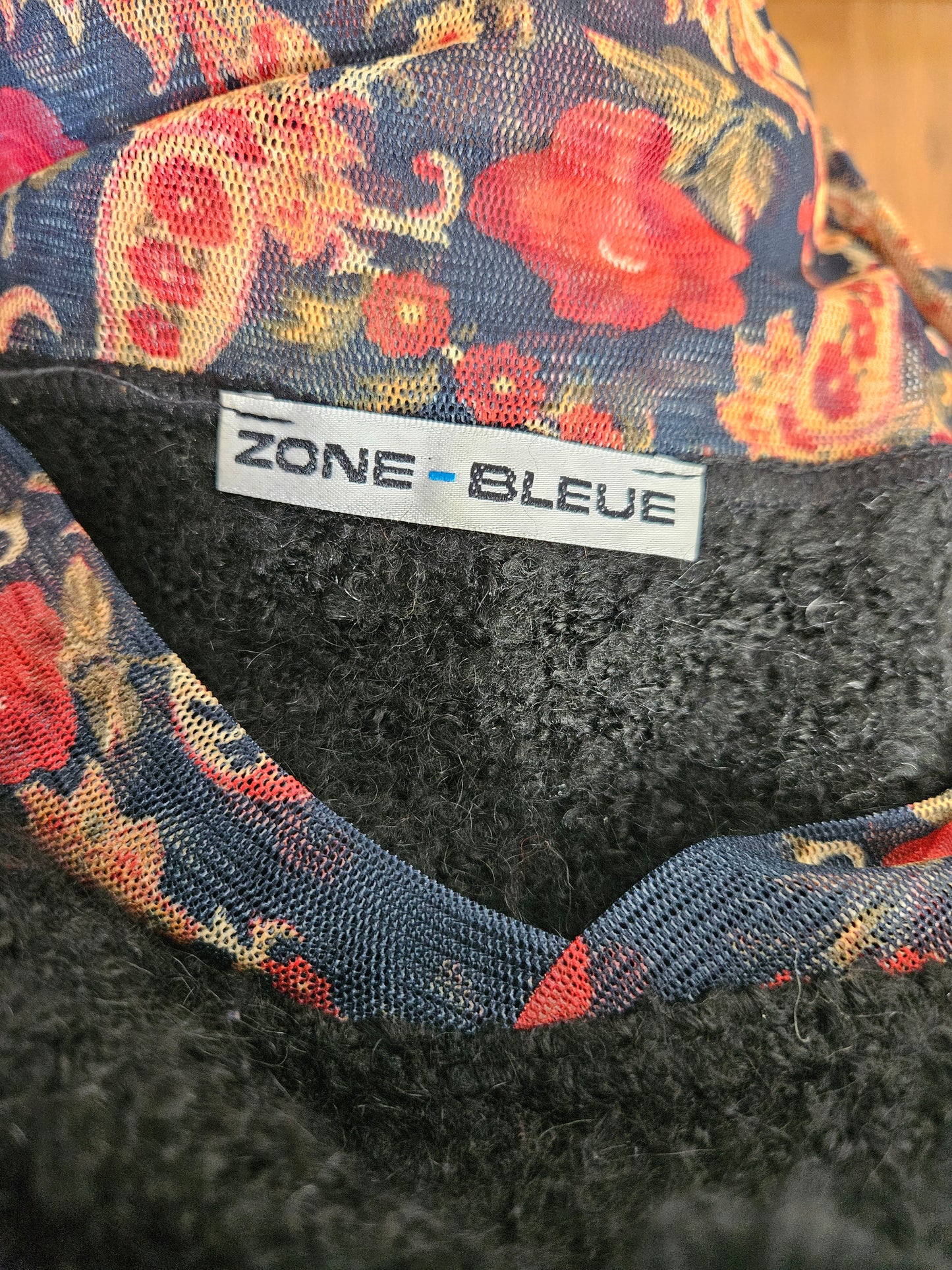 Pull Zone Bleue bi matière
