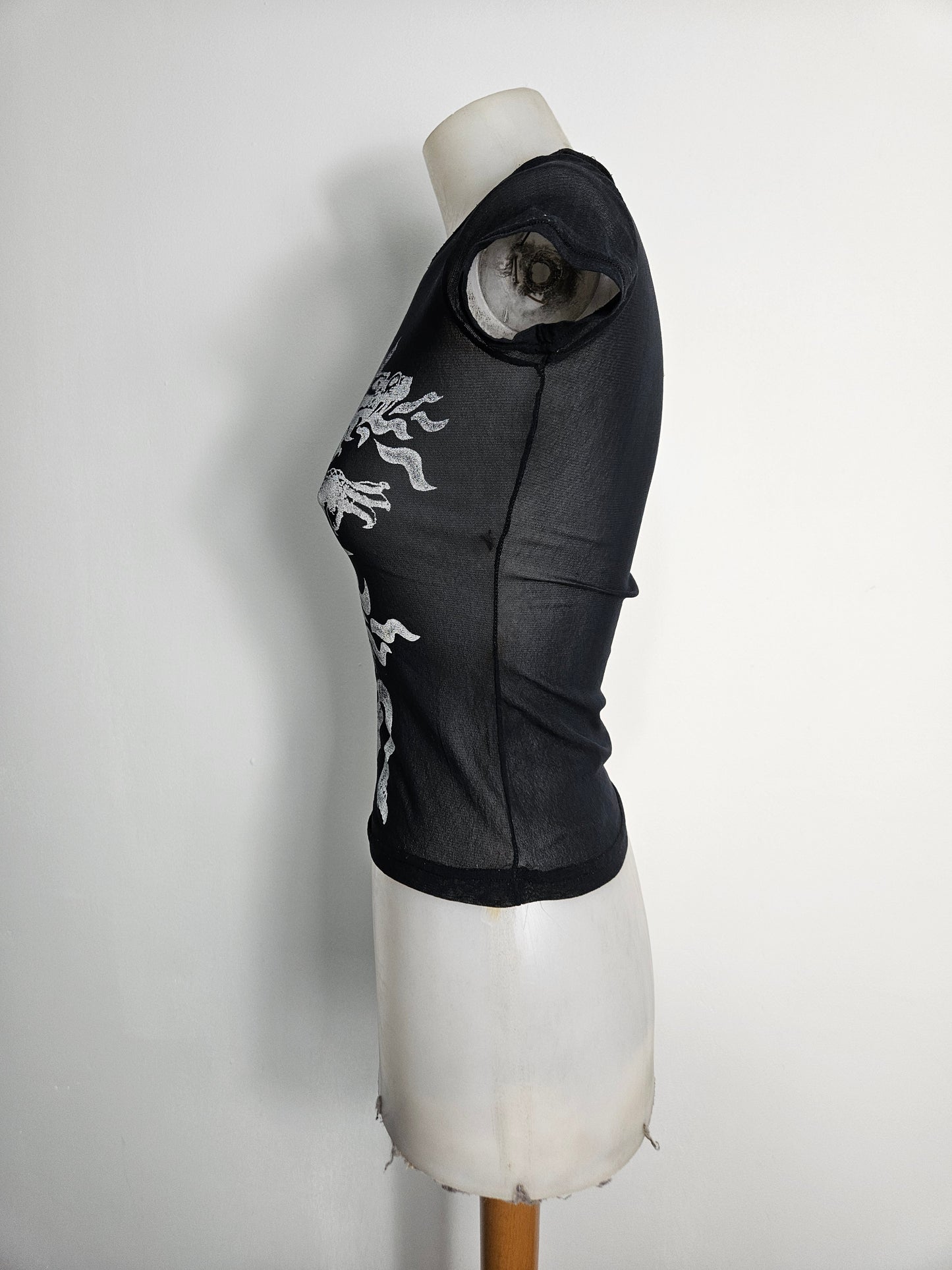 Haut en voile motif dragon