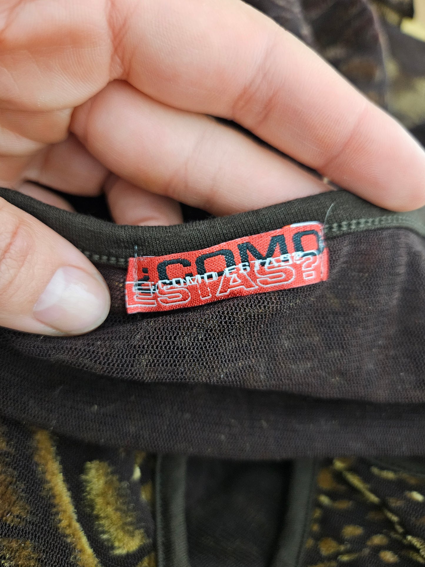 Haut en voile et velours ras marron