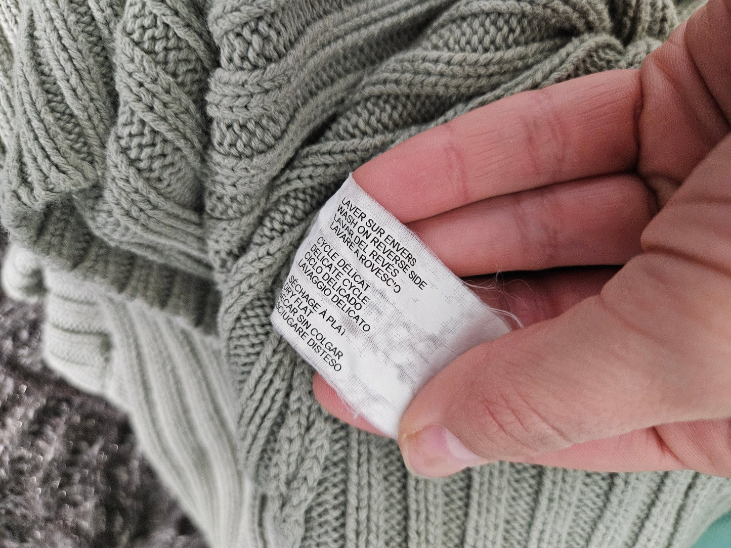 Khaki sweater with lacing details