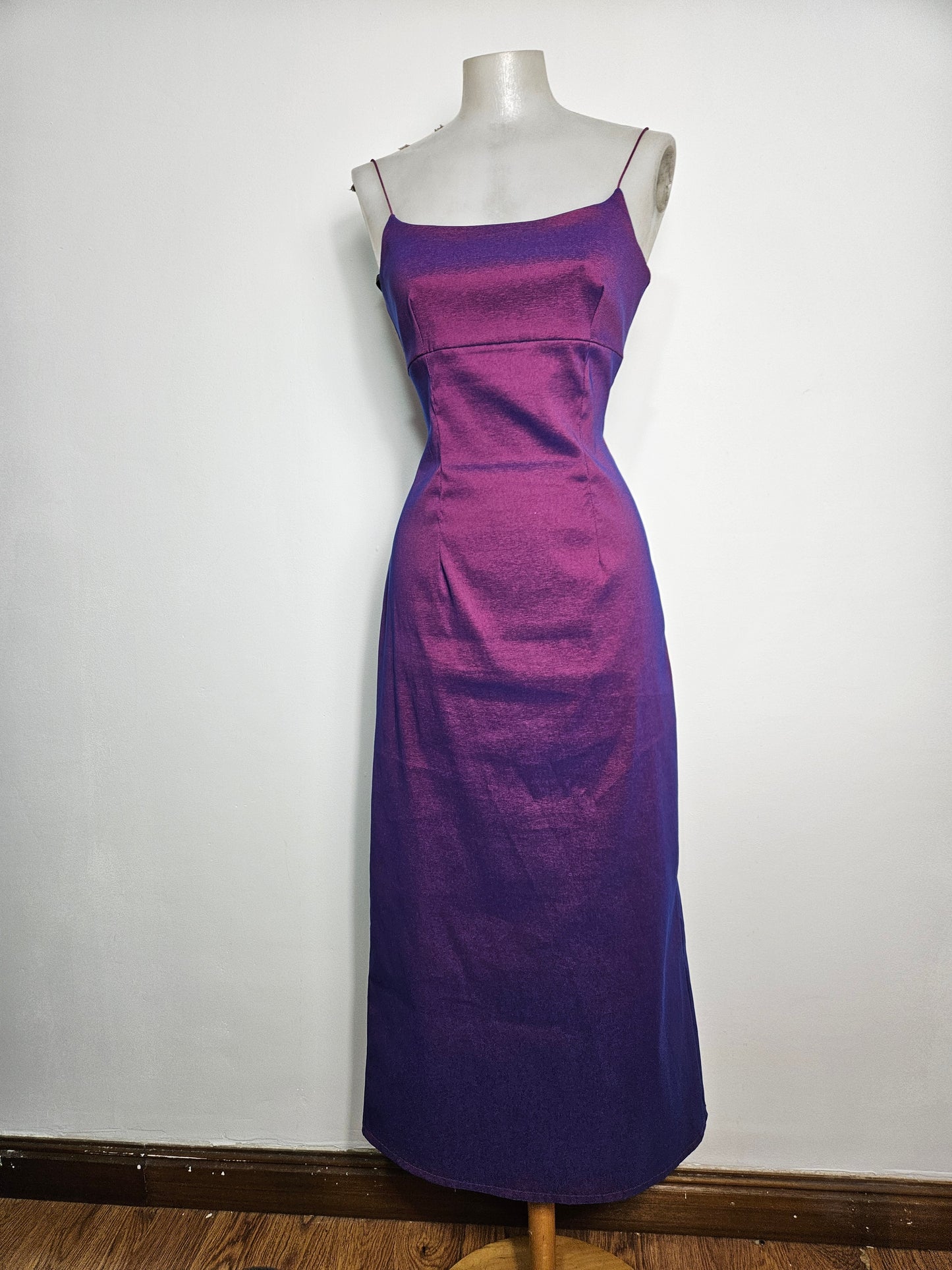 Iridescent purple maxi dress