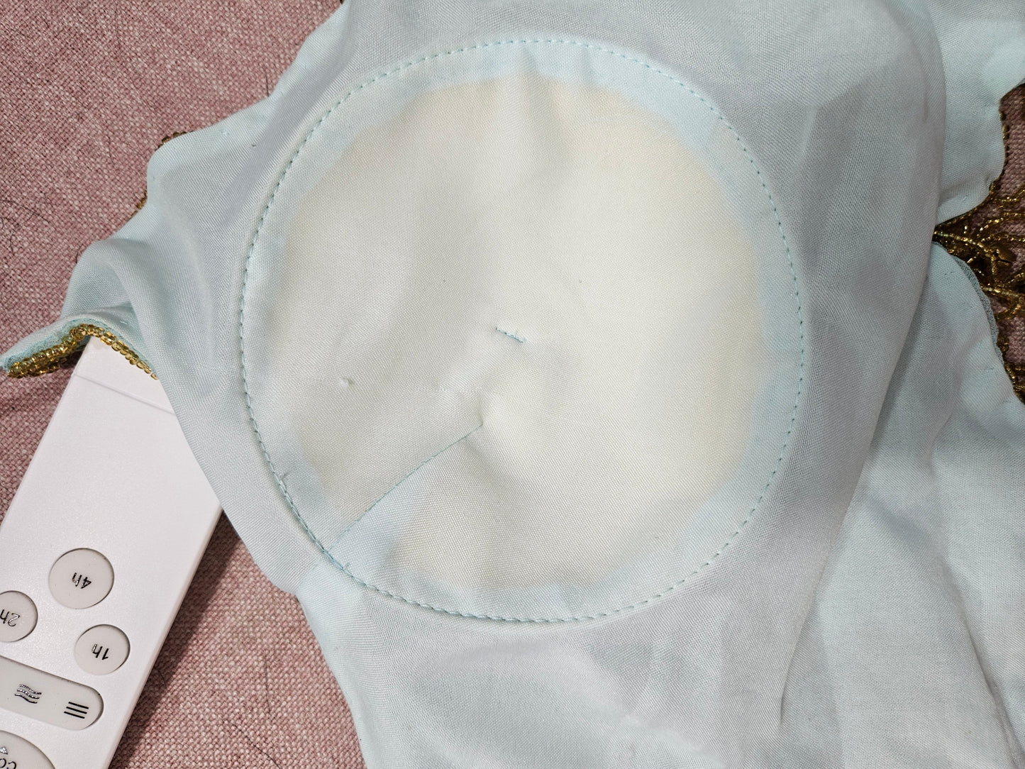 Blue and gold butterfly top