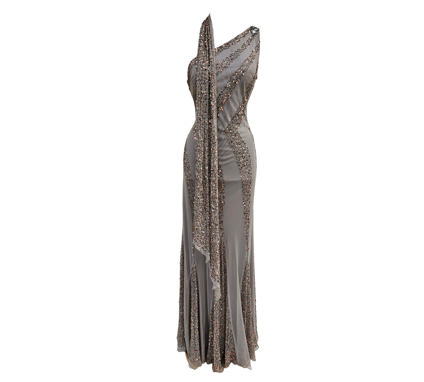 Robe en voile brodée de sequins