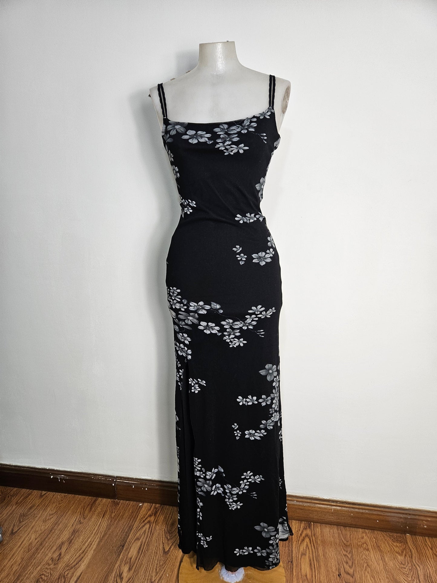Maxi robe en voile fleurie