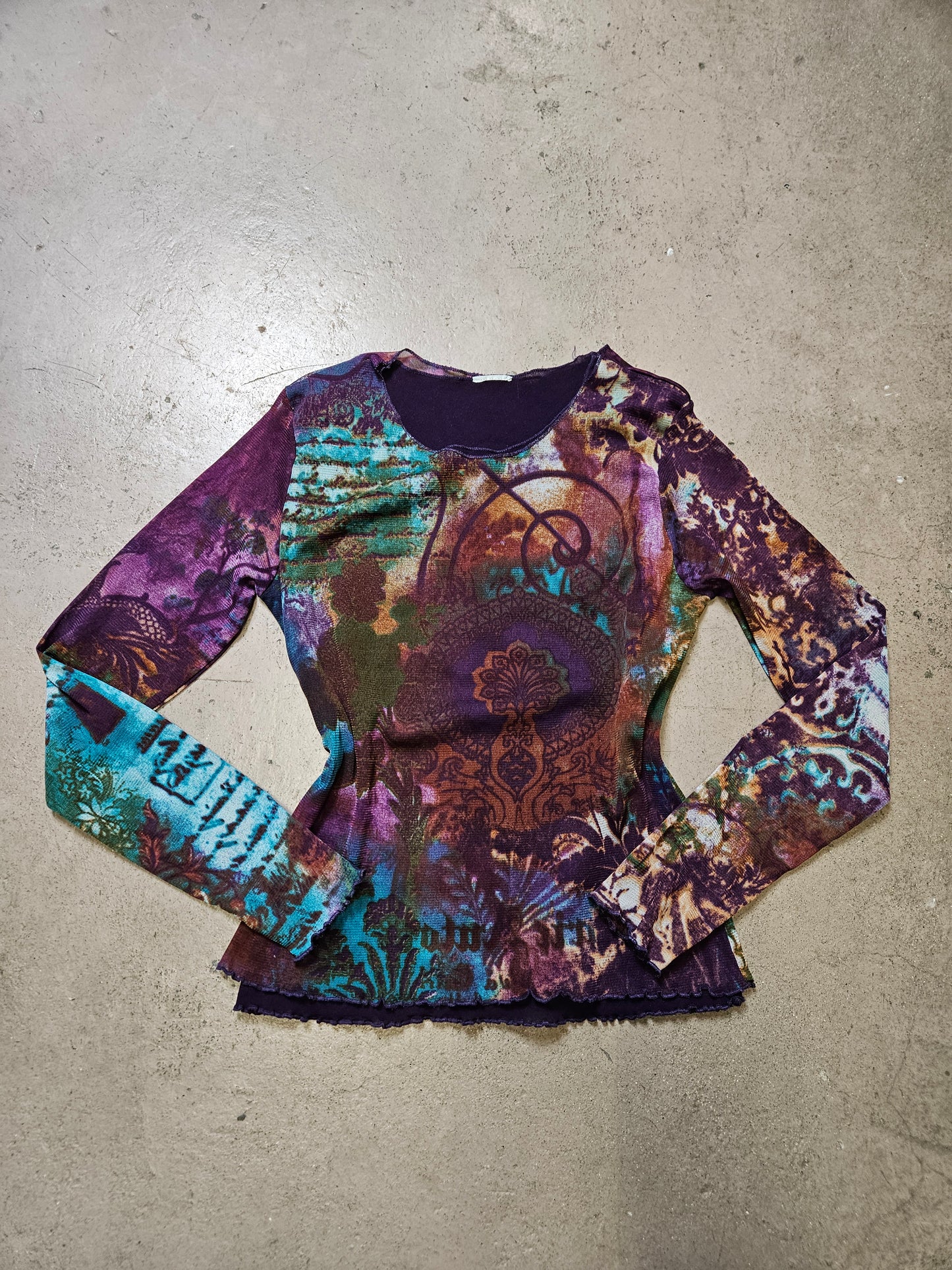 Blusa de gasa multicolor