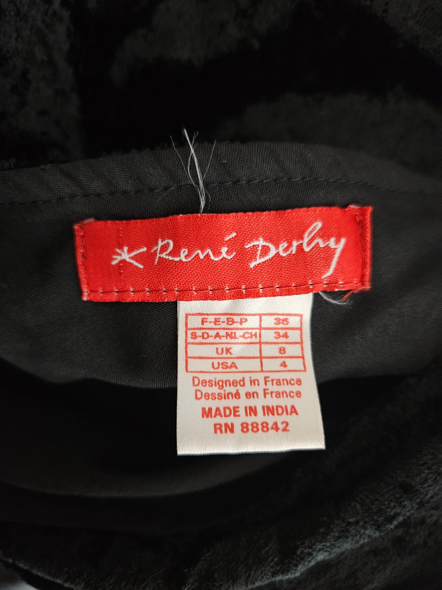 Jupe en velours noir René Derhy