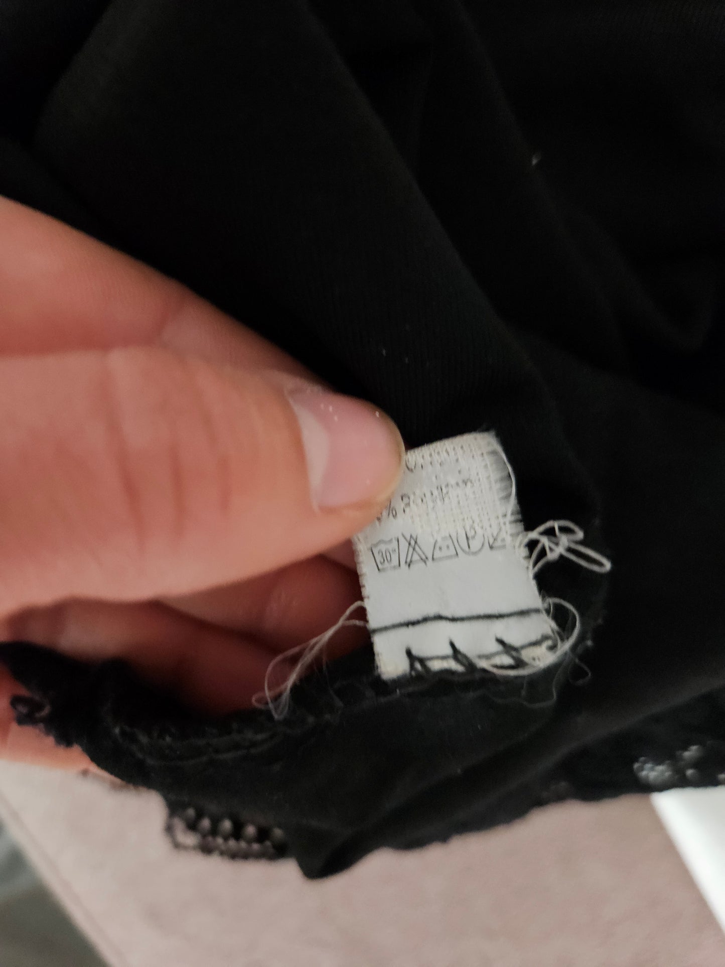 Black voile and lace top