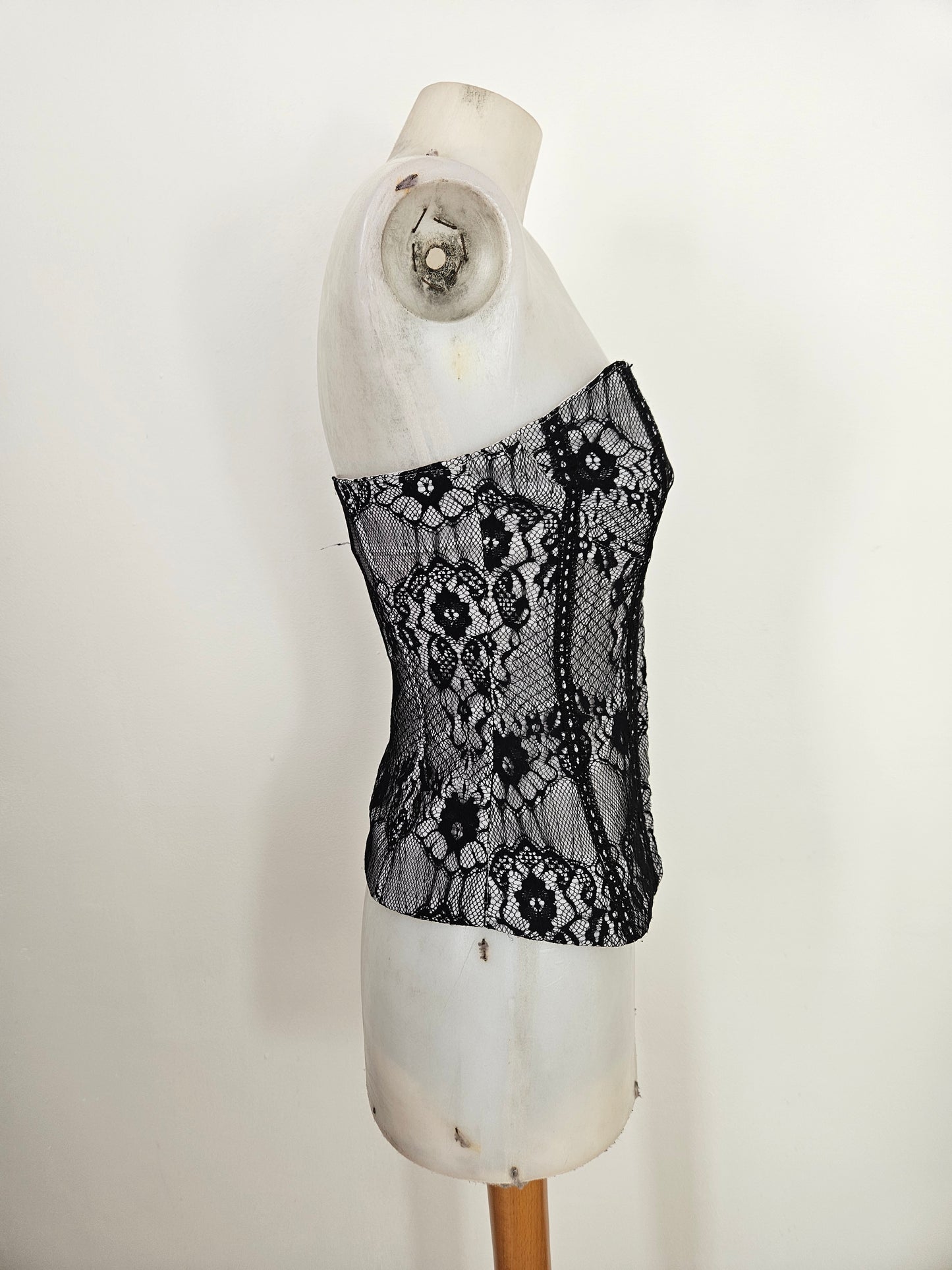 Bustier corset noir et gris