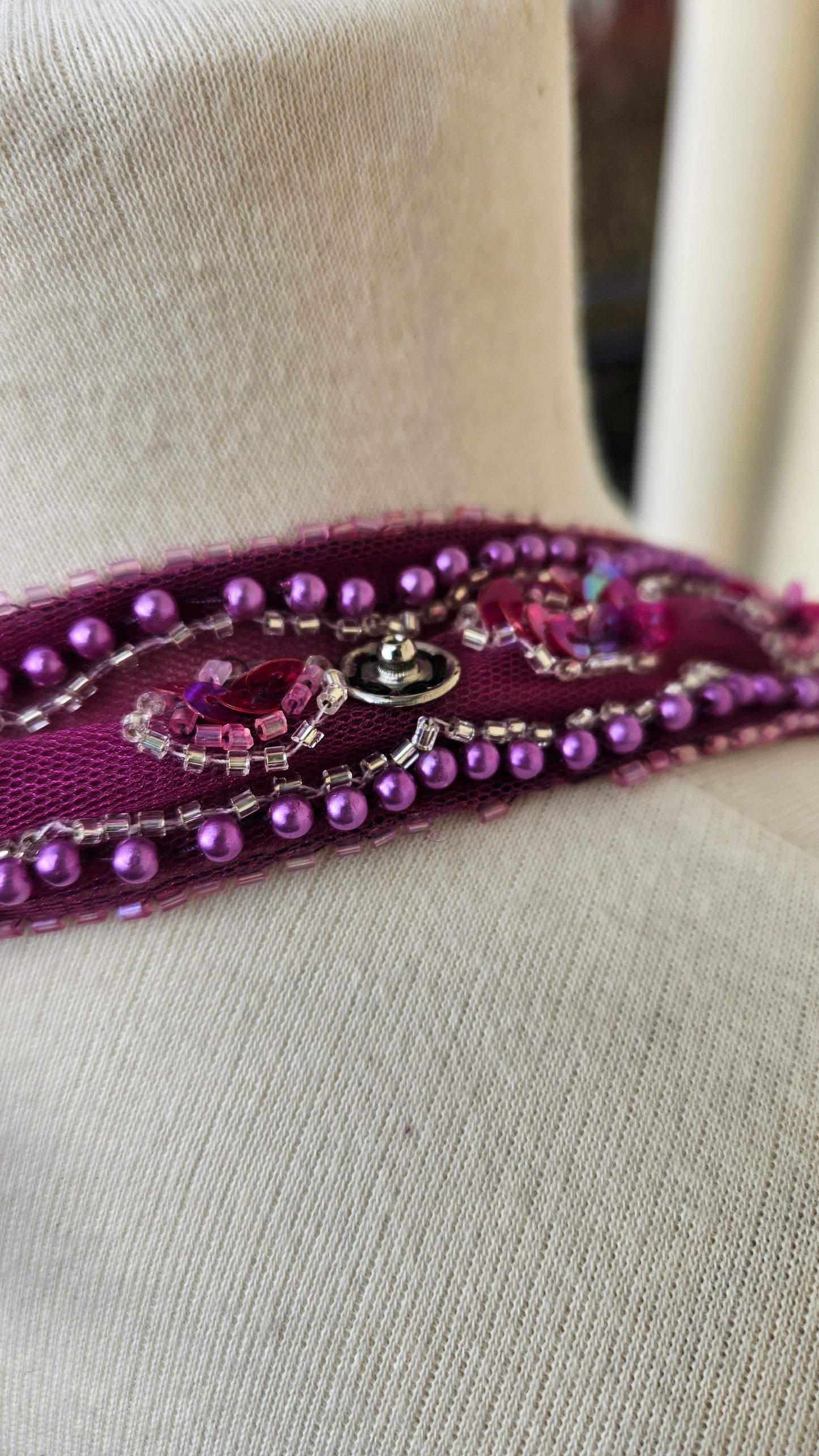 Purple embroidered maxi dress