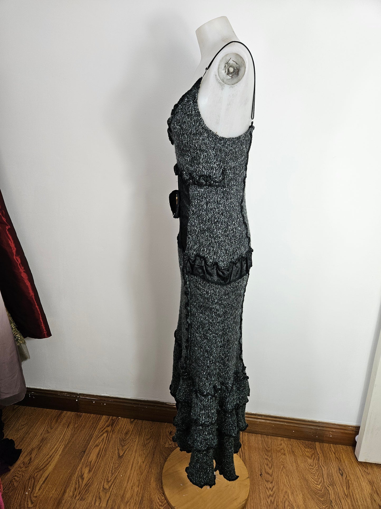 Vestido asimétrico gris jaspeado