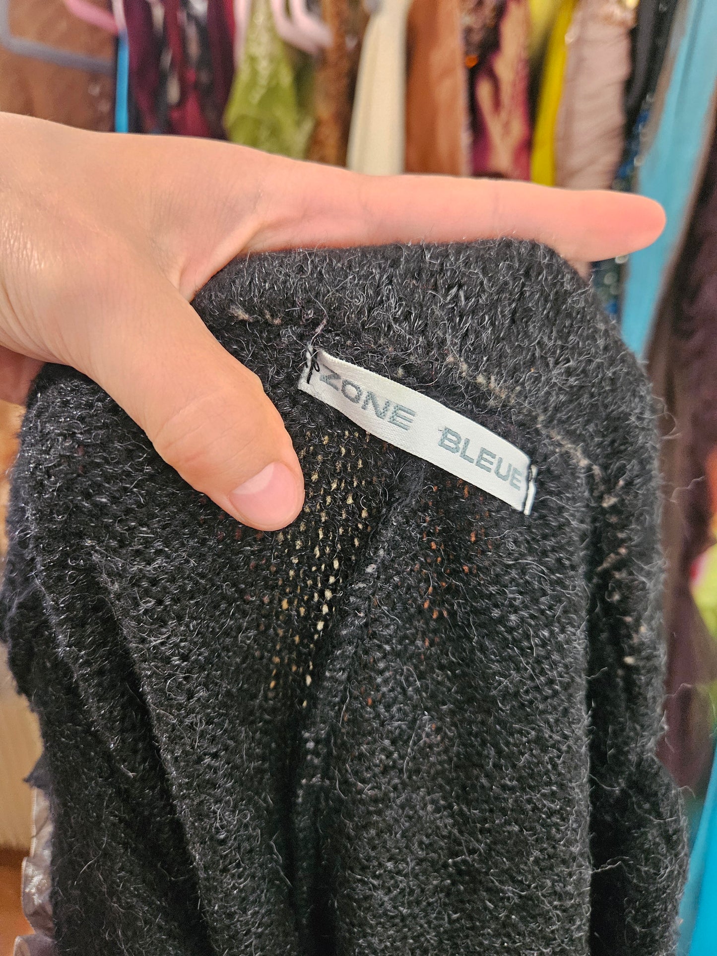 Cardigan noir Zone Bleue