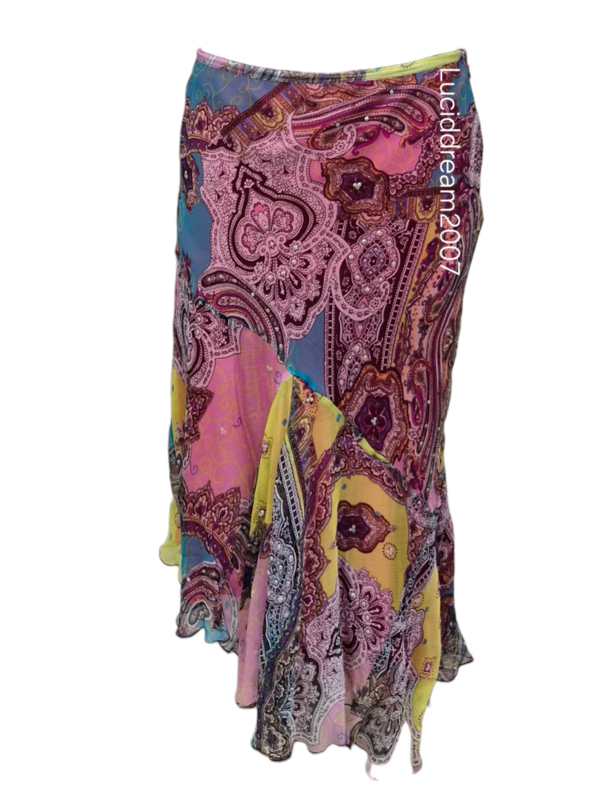 Robe en soie multicolore