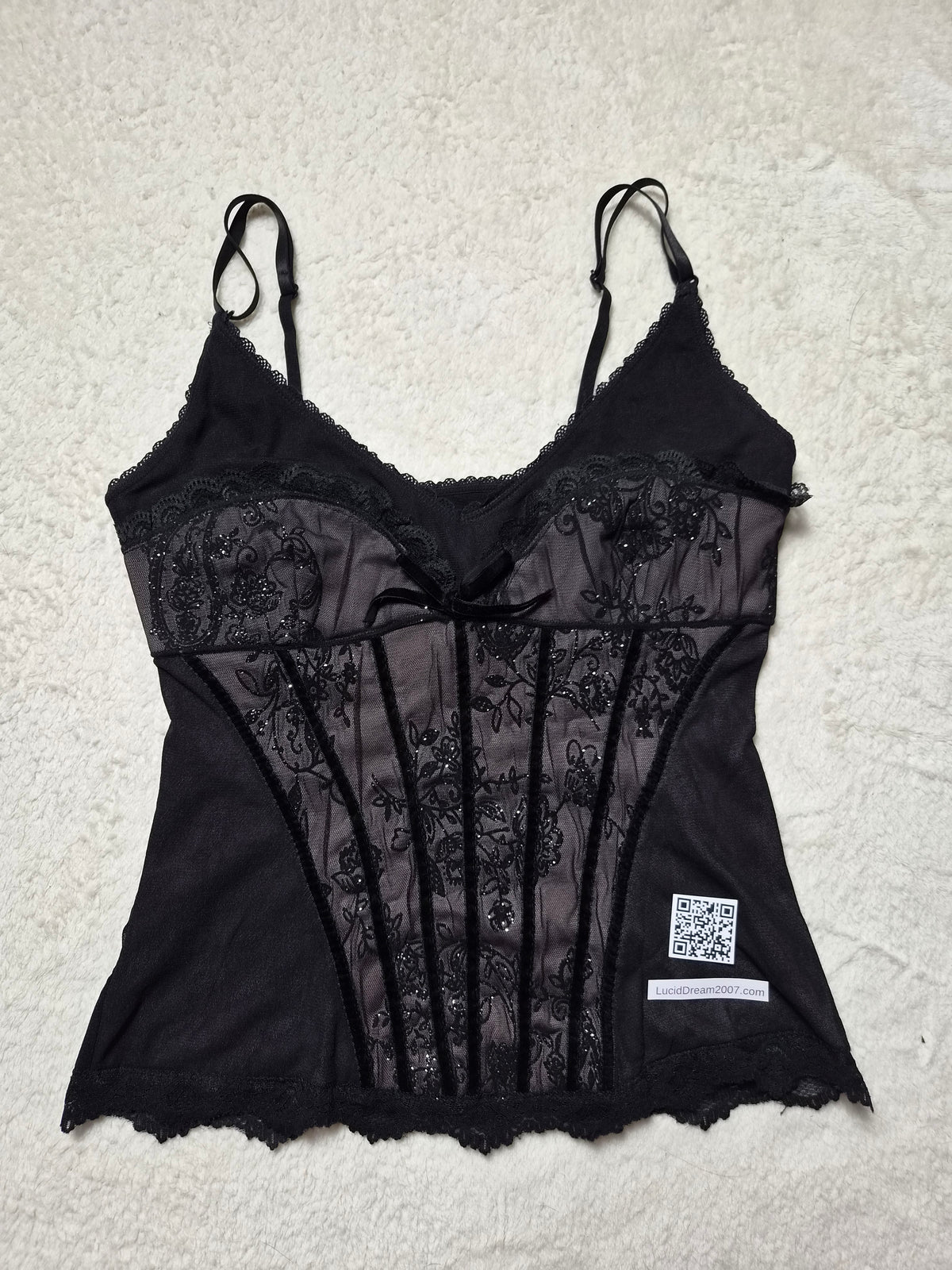 Haut en voile motif corset