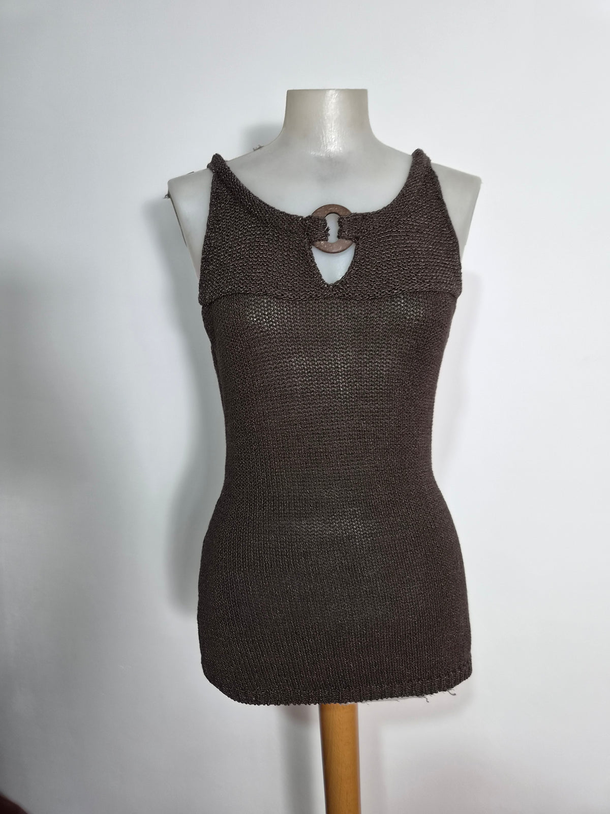 Haut en crochet marron