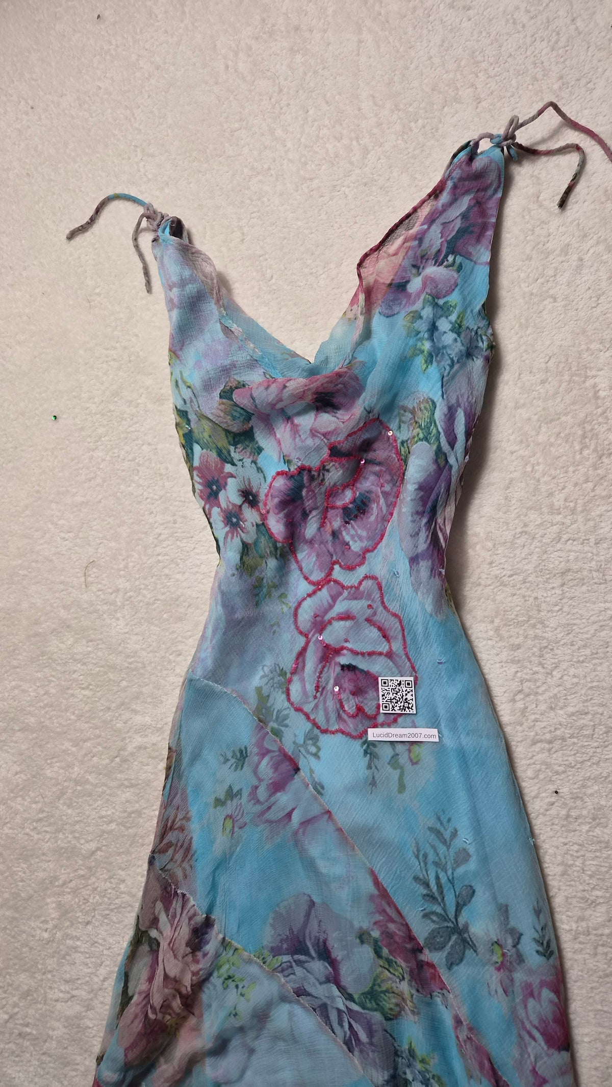 Robe florale bleue René Derhy