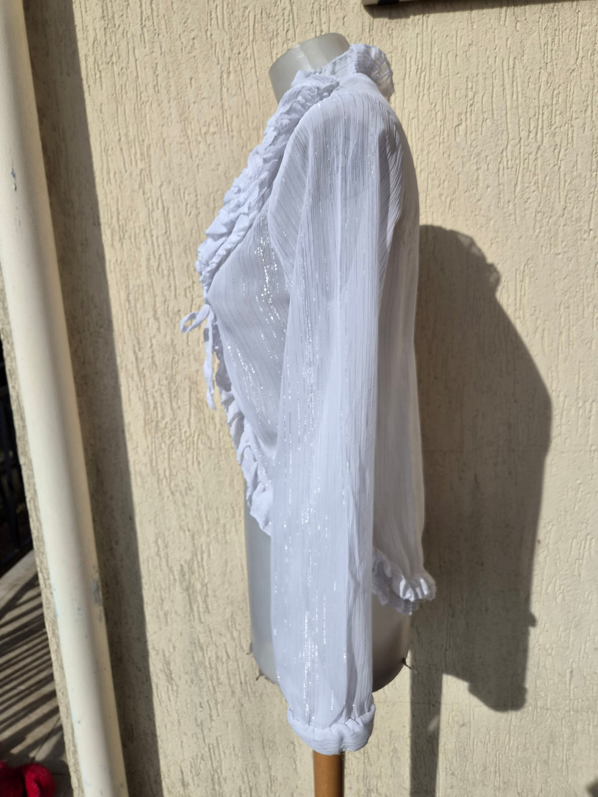 Chemisier à volants blanc