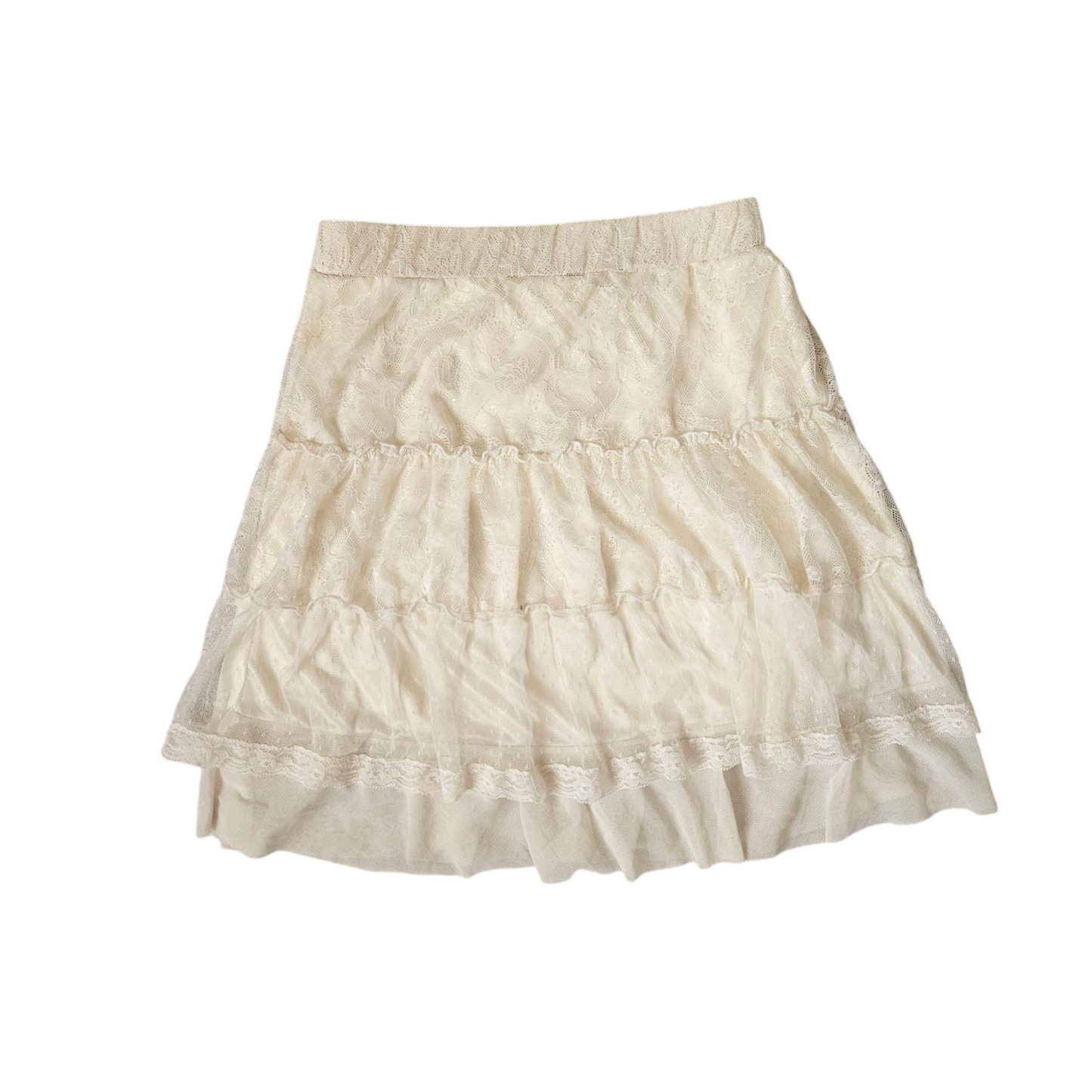 Mini jupe crème en dentelle