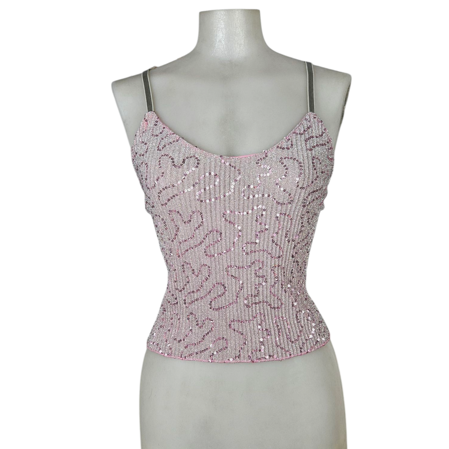 Top à sequins rose clair