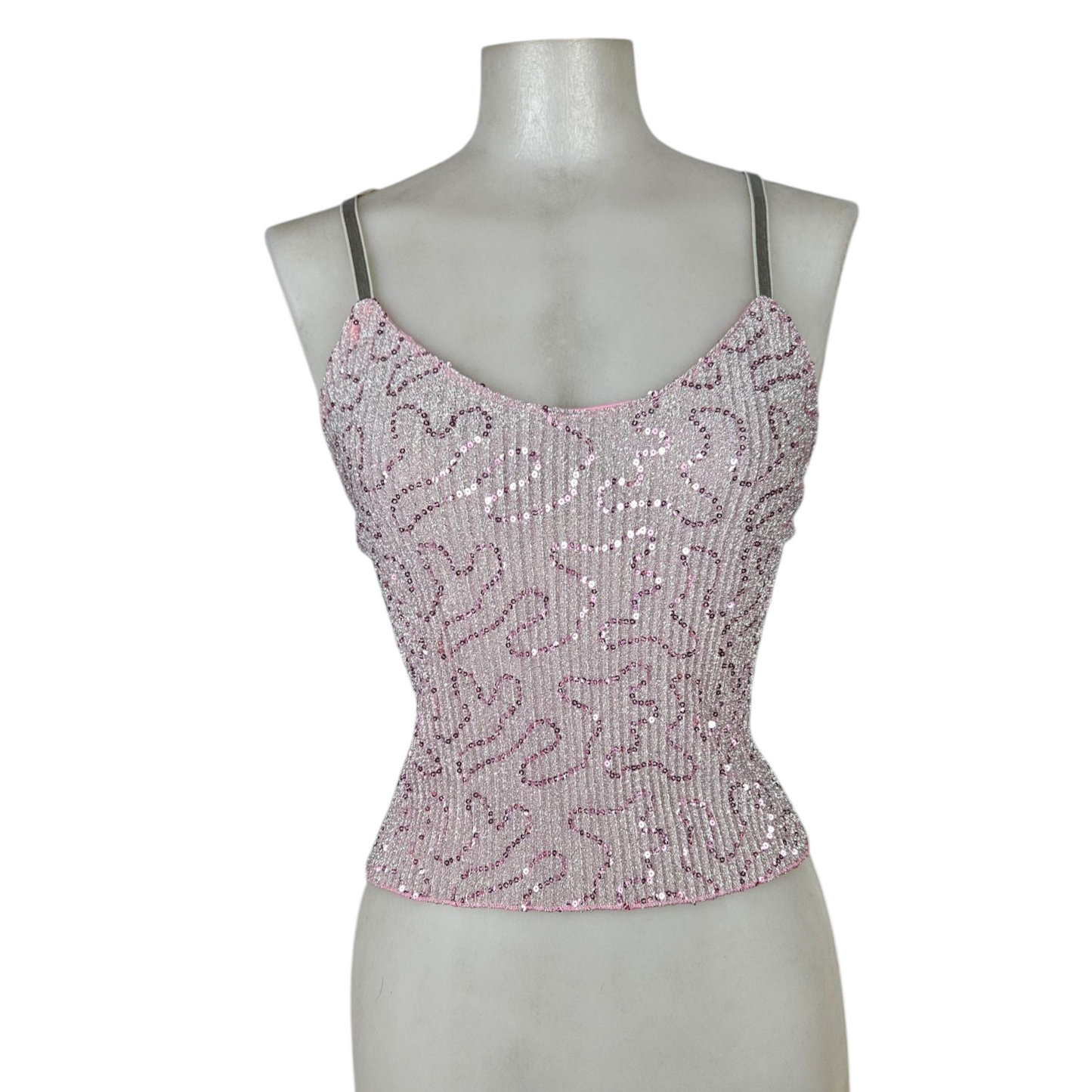 Top à sequins rose clair