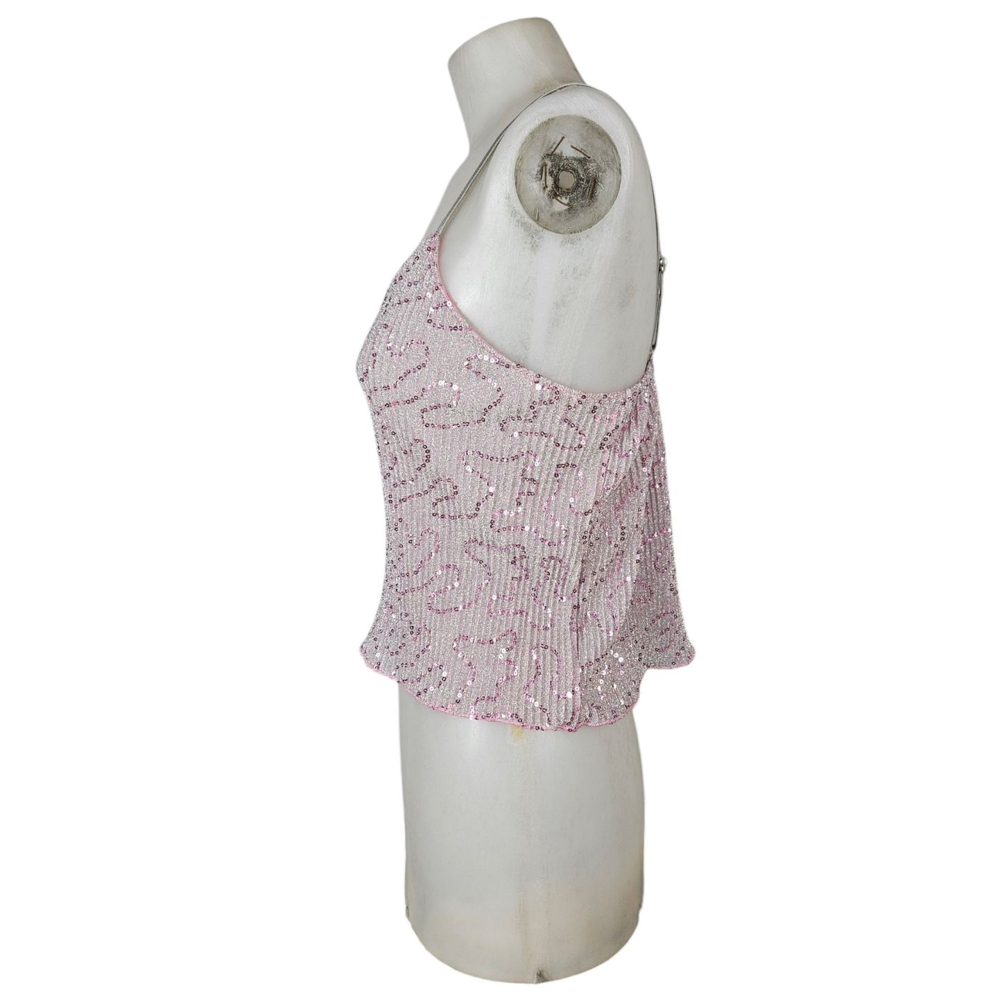 Top à sequins rose clair