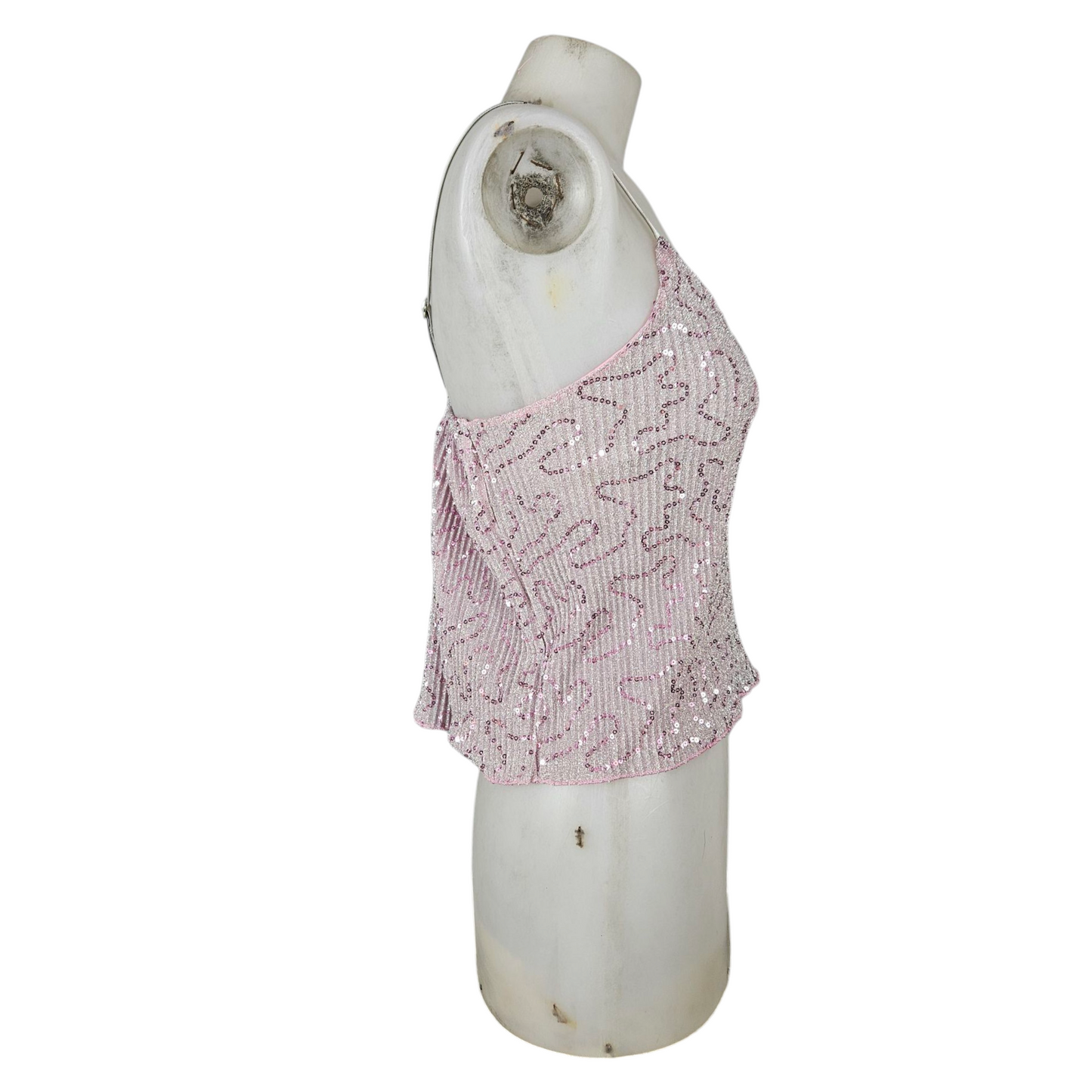 Top à sequins rose clair