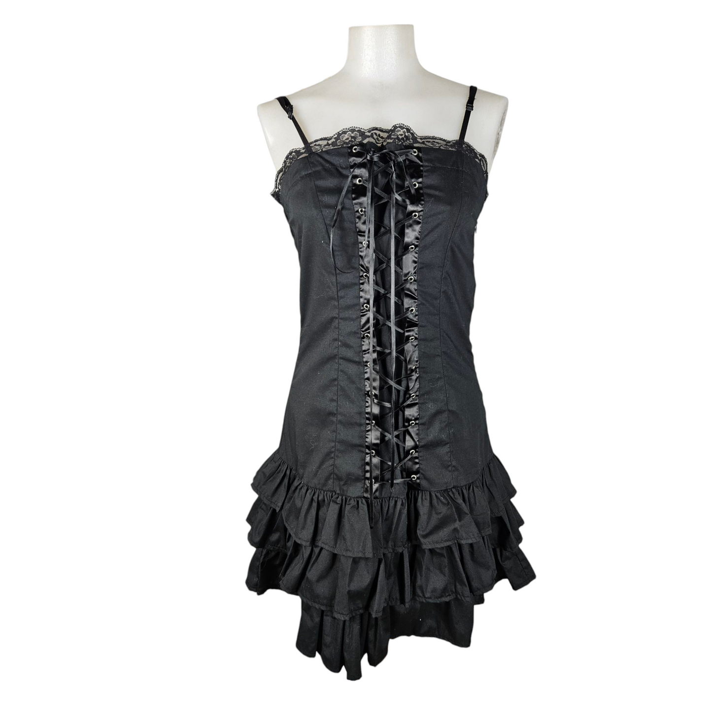 Robe à laçage et volants