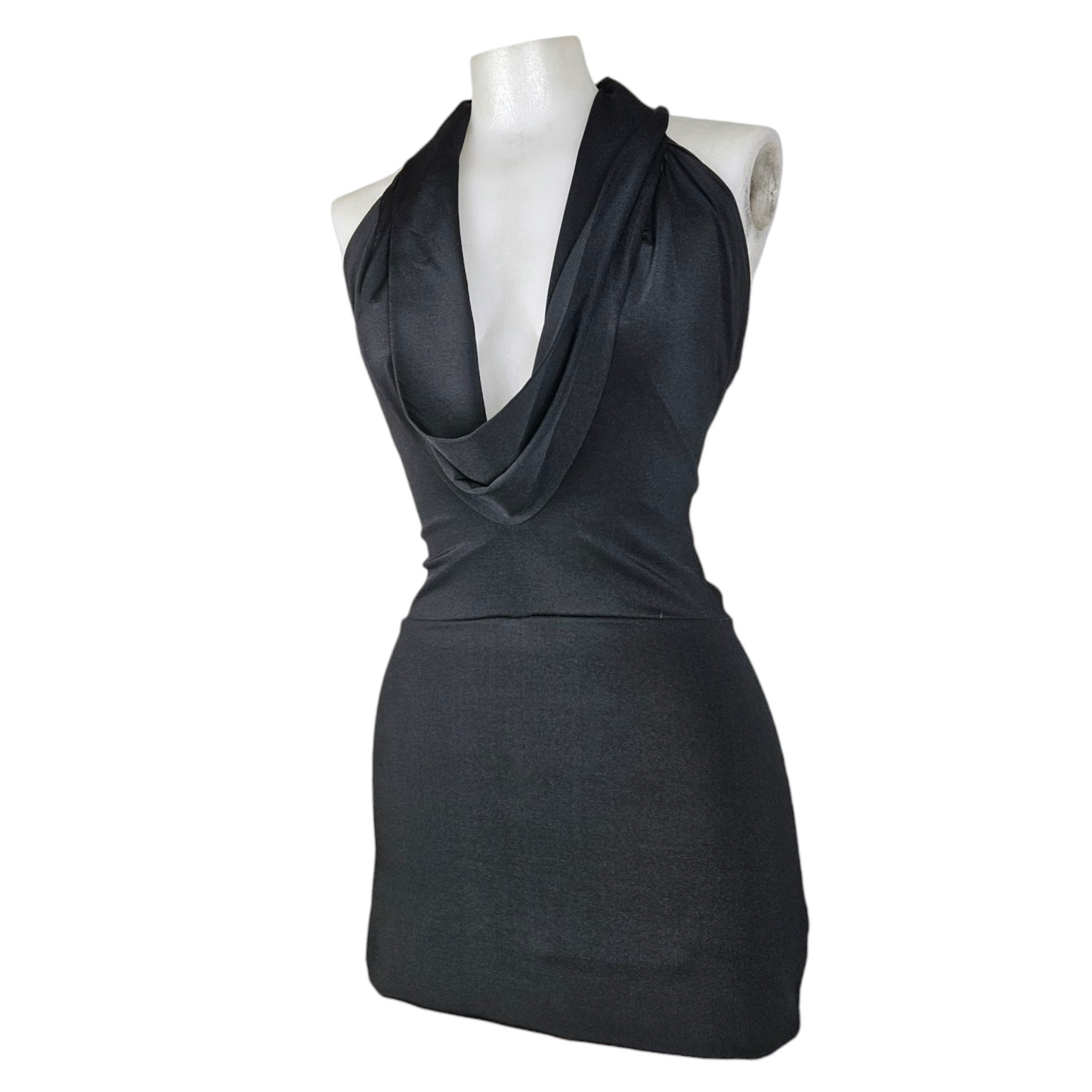 Halter neck dress with open back