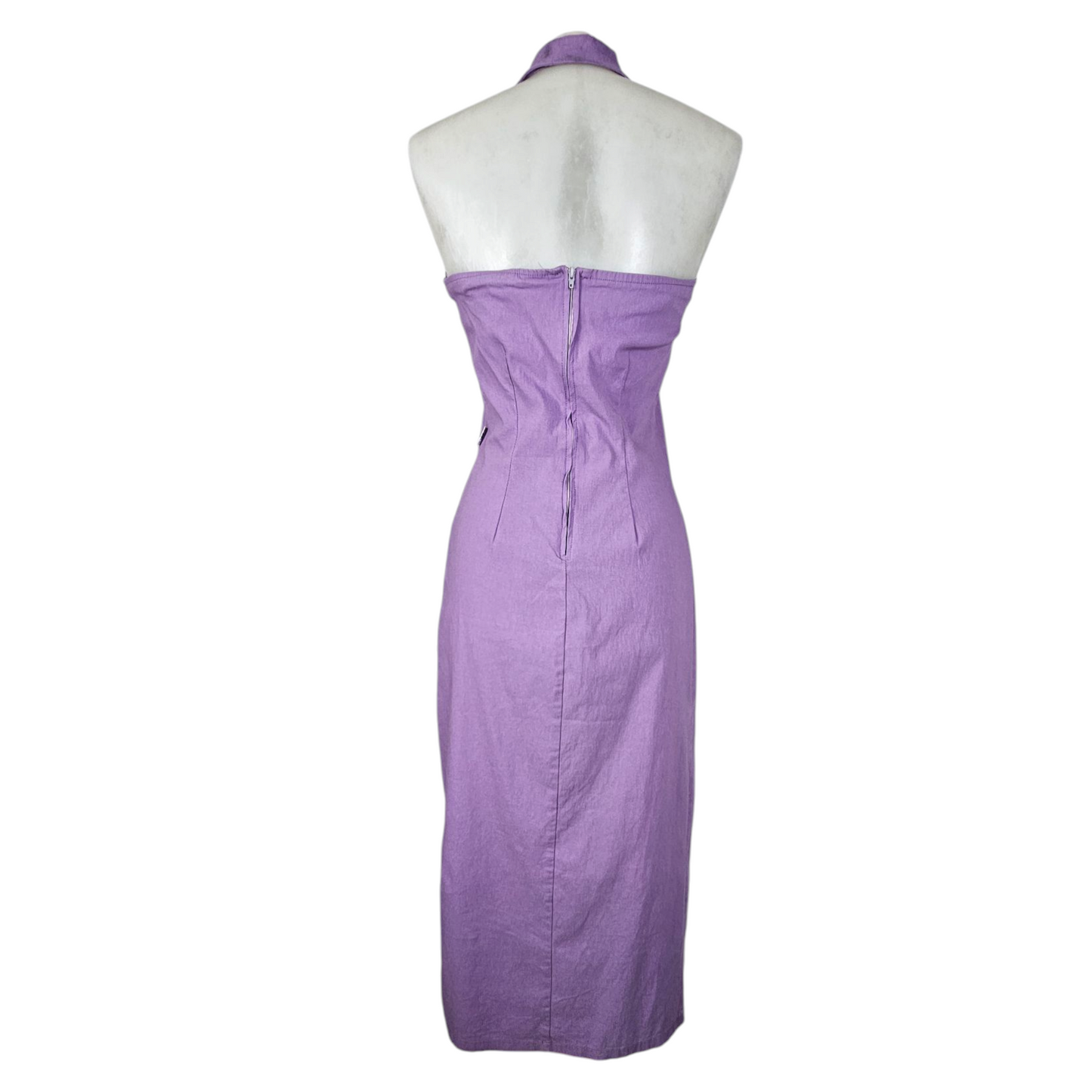 Robe dos nu col montant et laçage