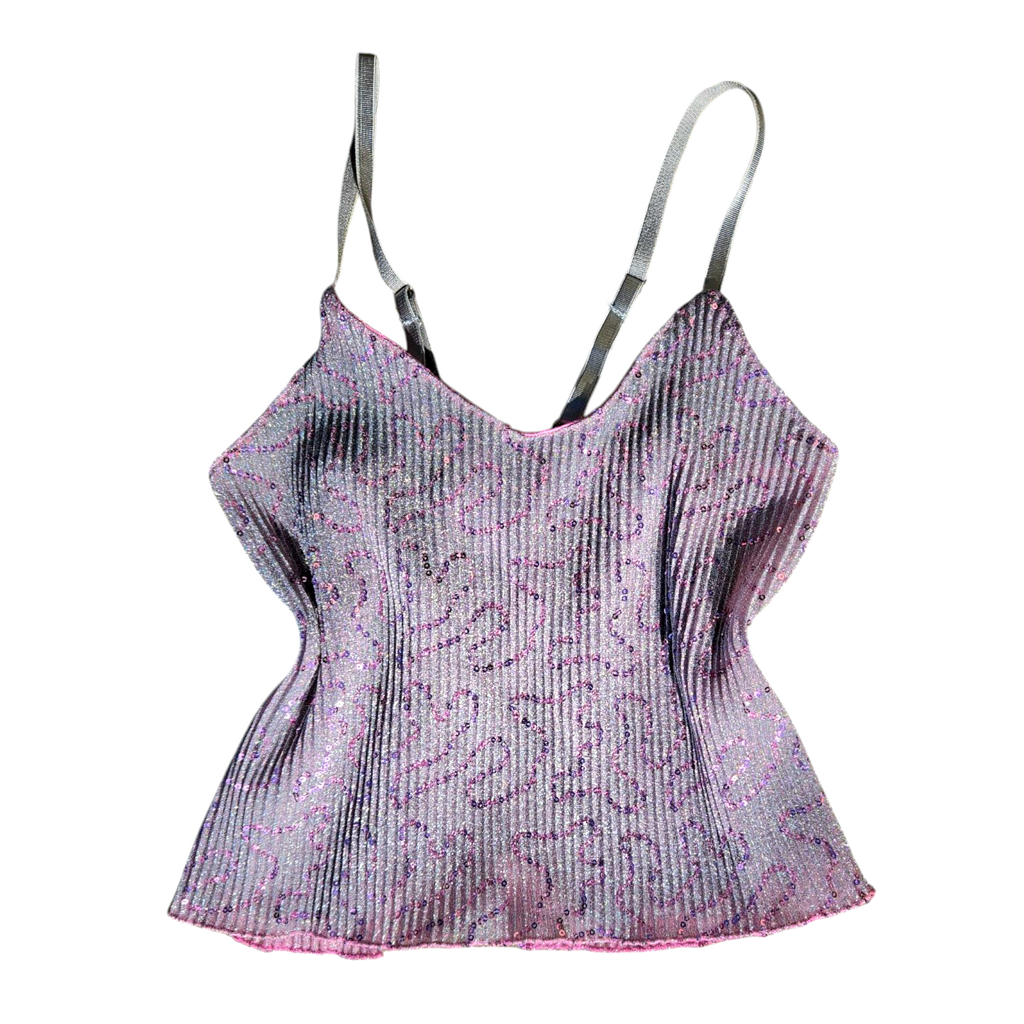 Top à sequins rose clair