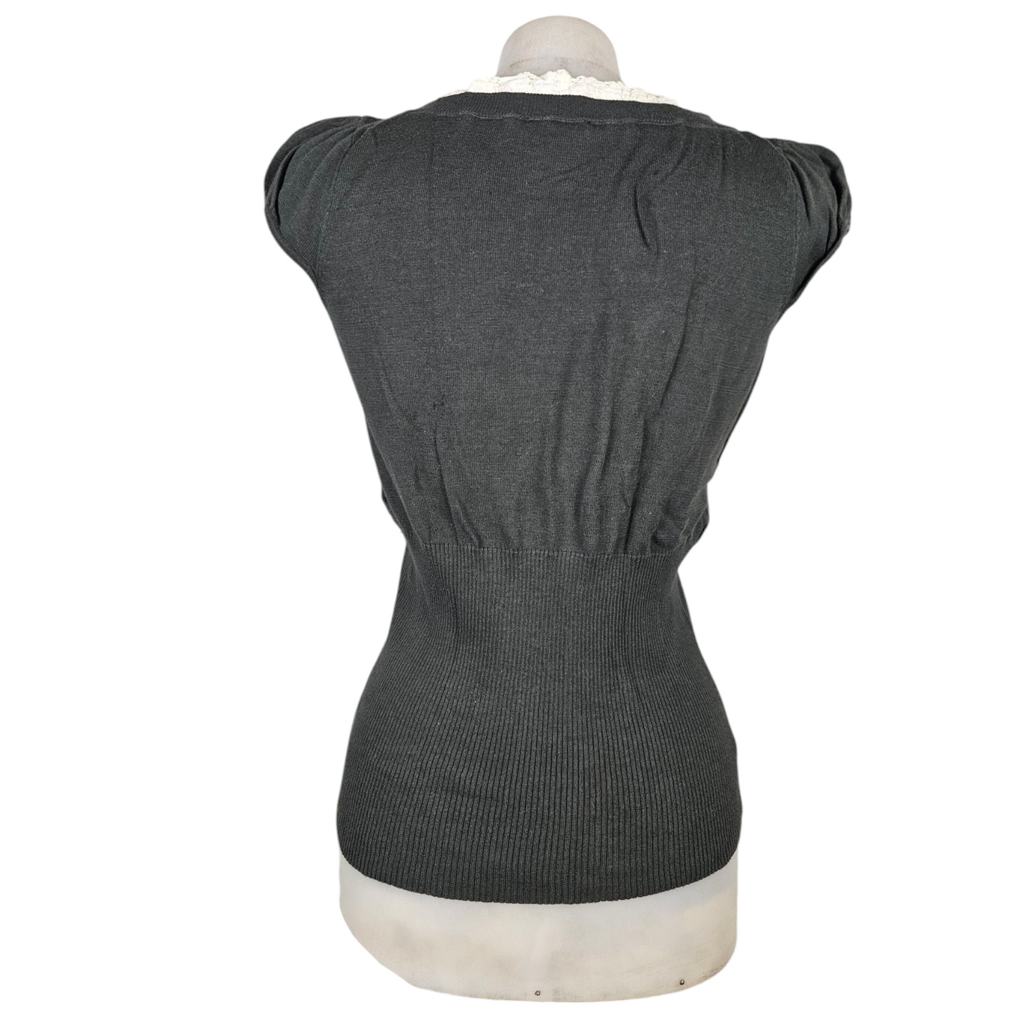 Top manches courtes col doublé