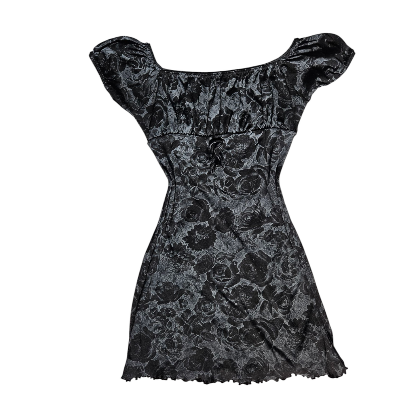 Robe fleurie grise et noire
