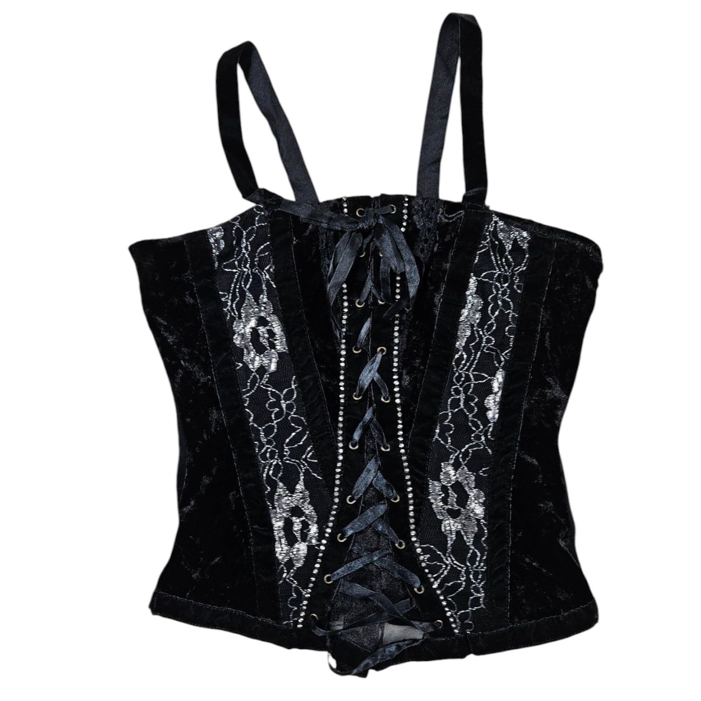 Haut esprit corset en velours ras