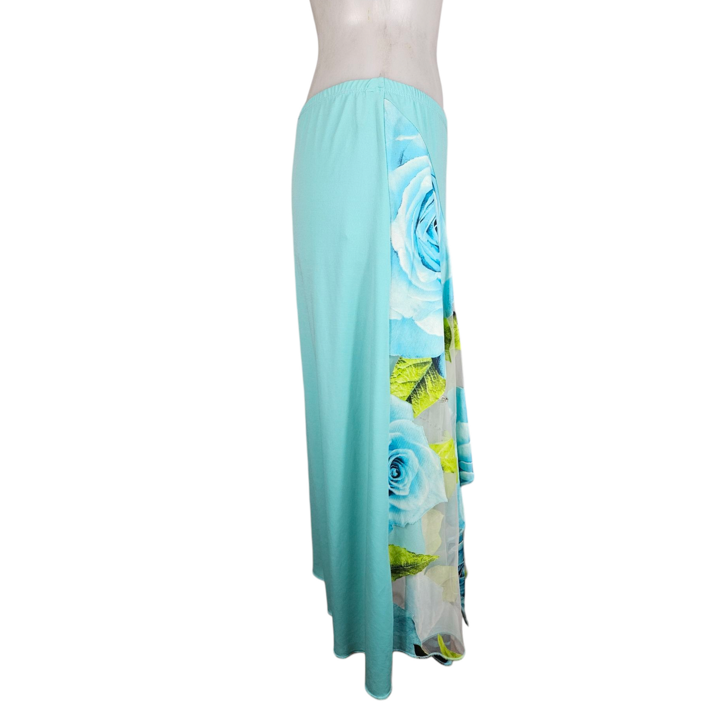 Jupe asymétrique à motif floral